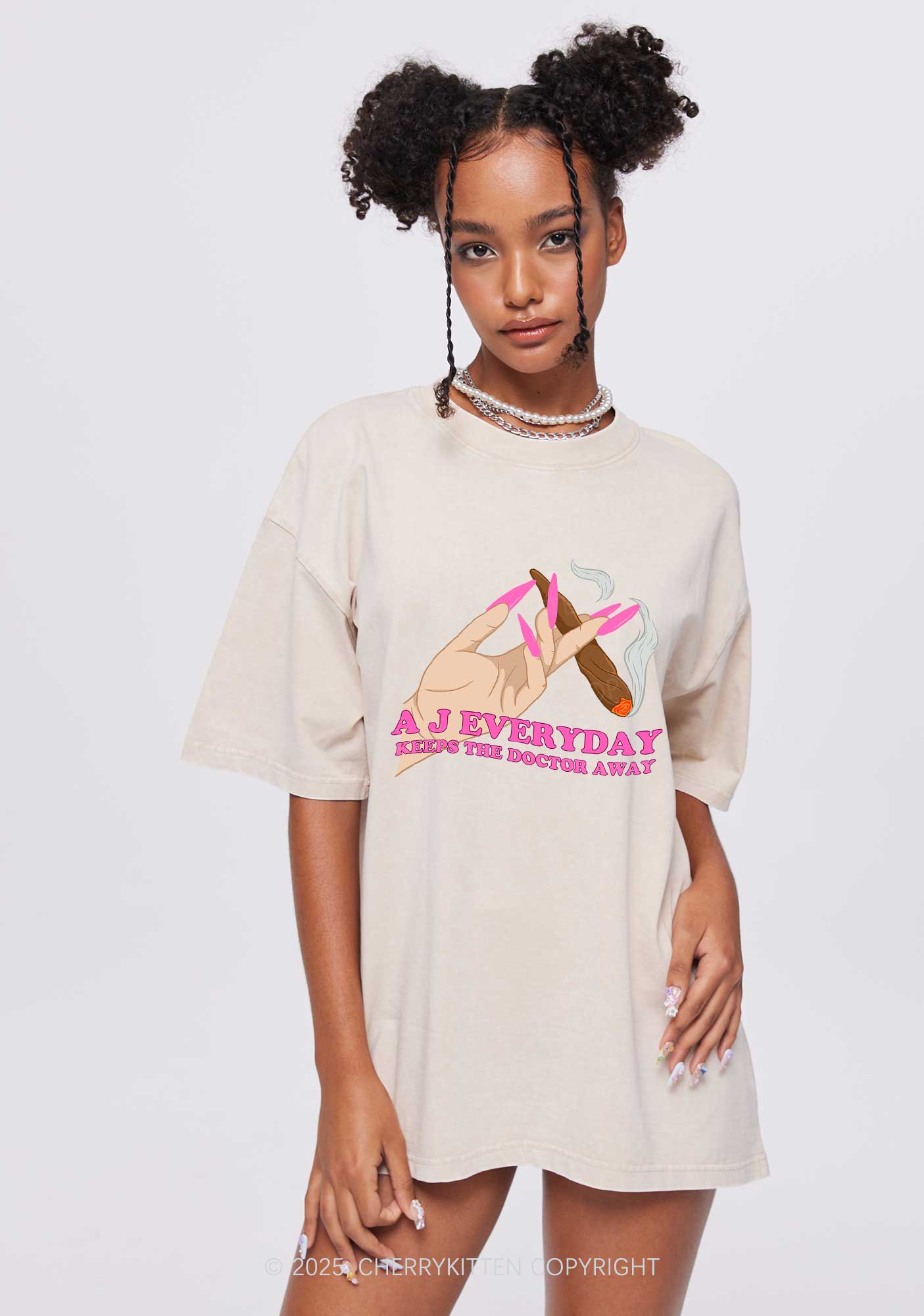 A J Everyday Y2K Washed Tee Cherrykitten