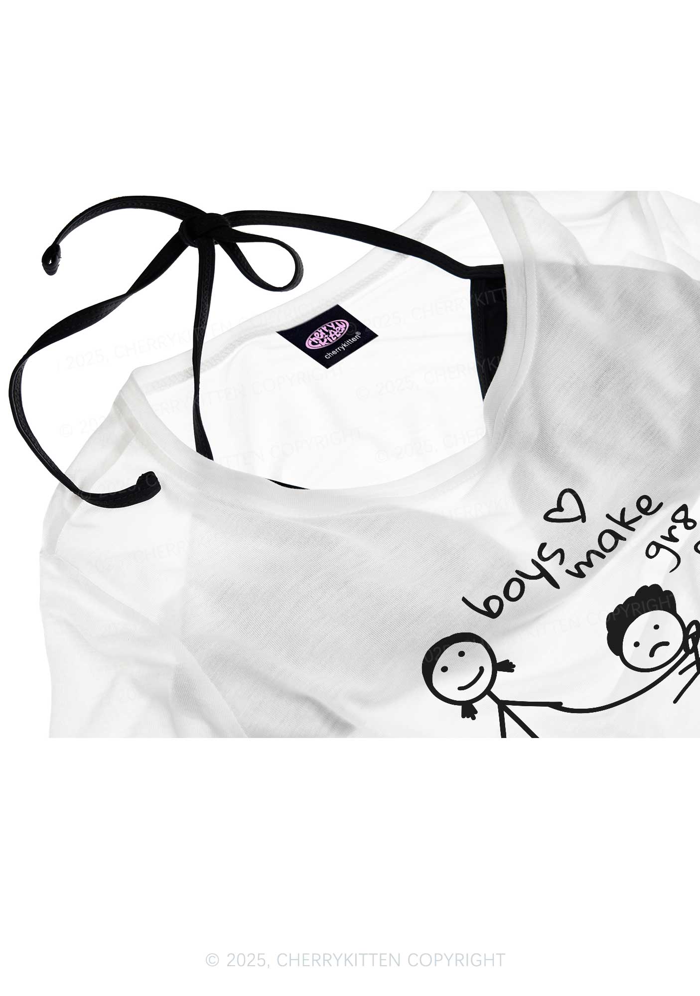 Boys Make Gr8 Pets Y2K Sheer Crop Tee Cherrykitten
