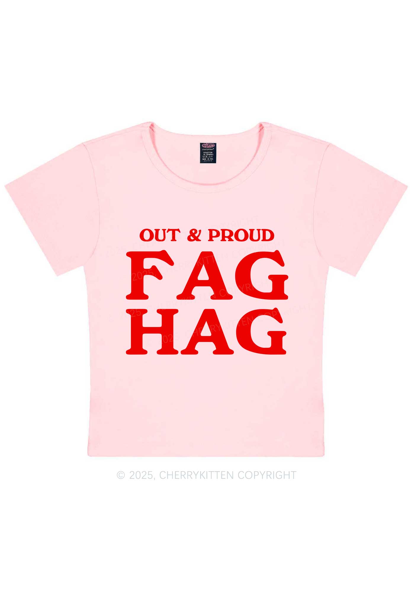Fag Hag Pride Y2K Baby Tee Cherrykitten