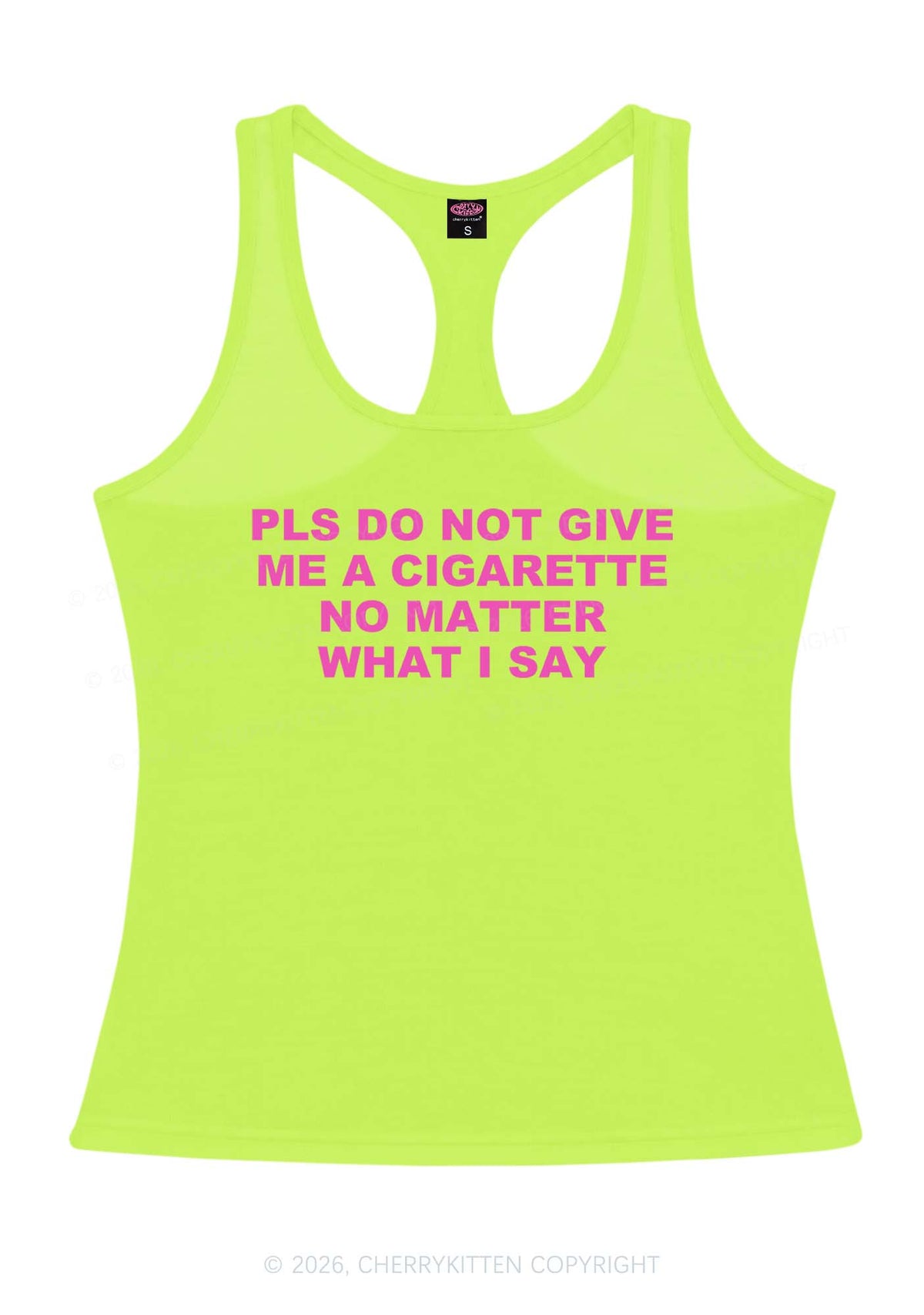 Dont Give Me Cigarette Y2K Women Racerback Tank Top Cherrykitten