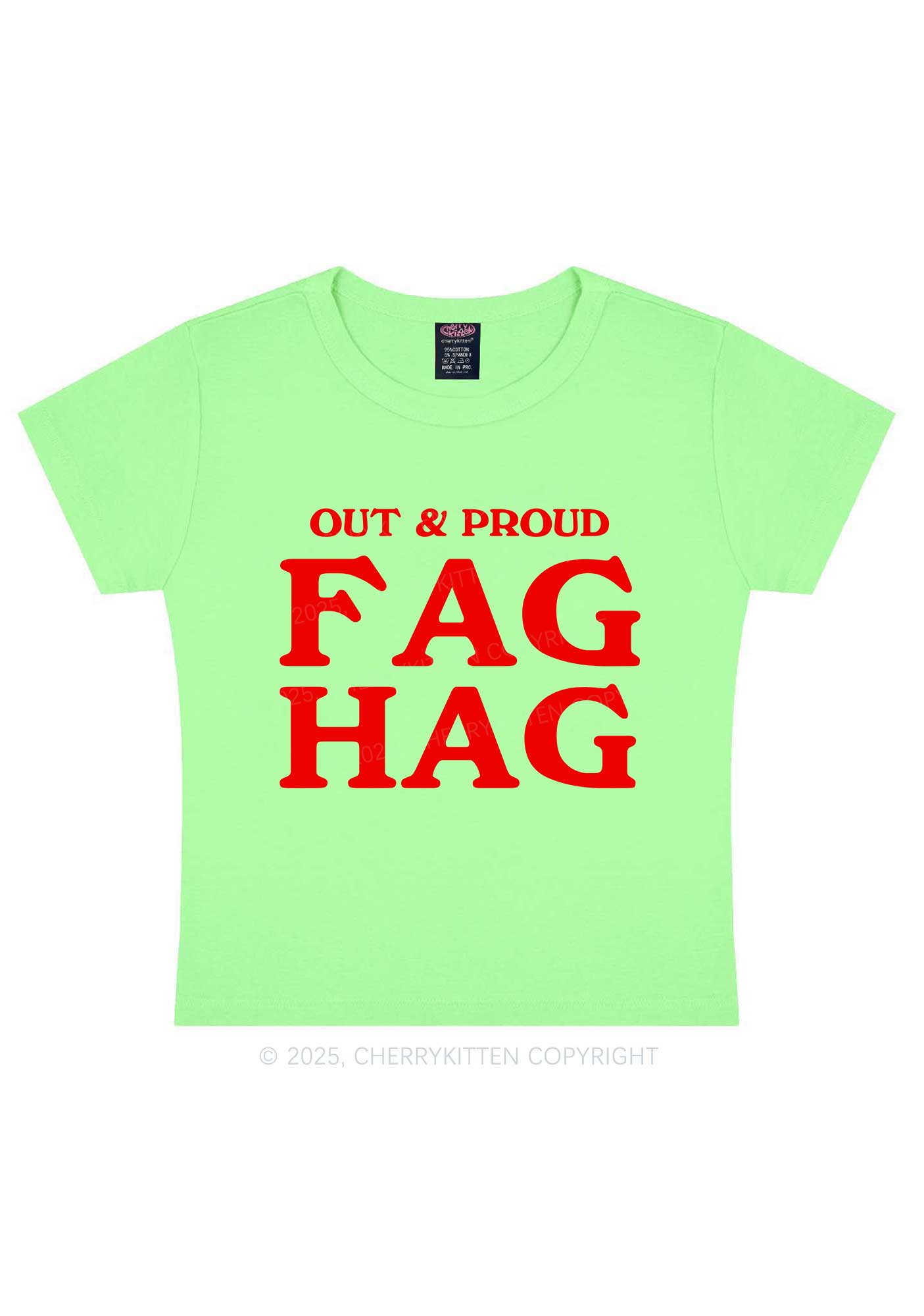 Fag Hag Pride Y2K Baby Tee Cherrykitten