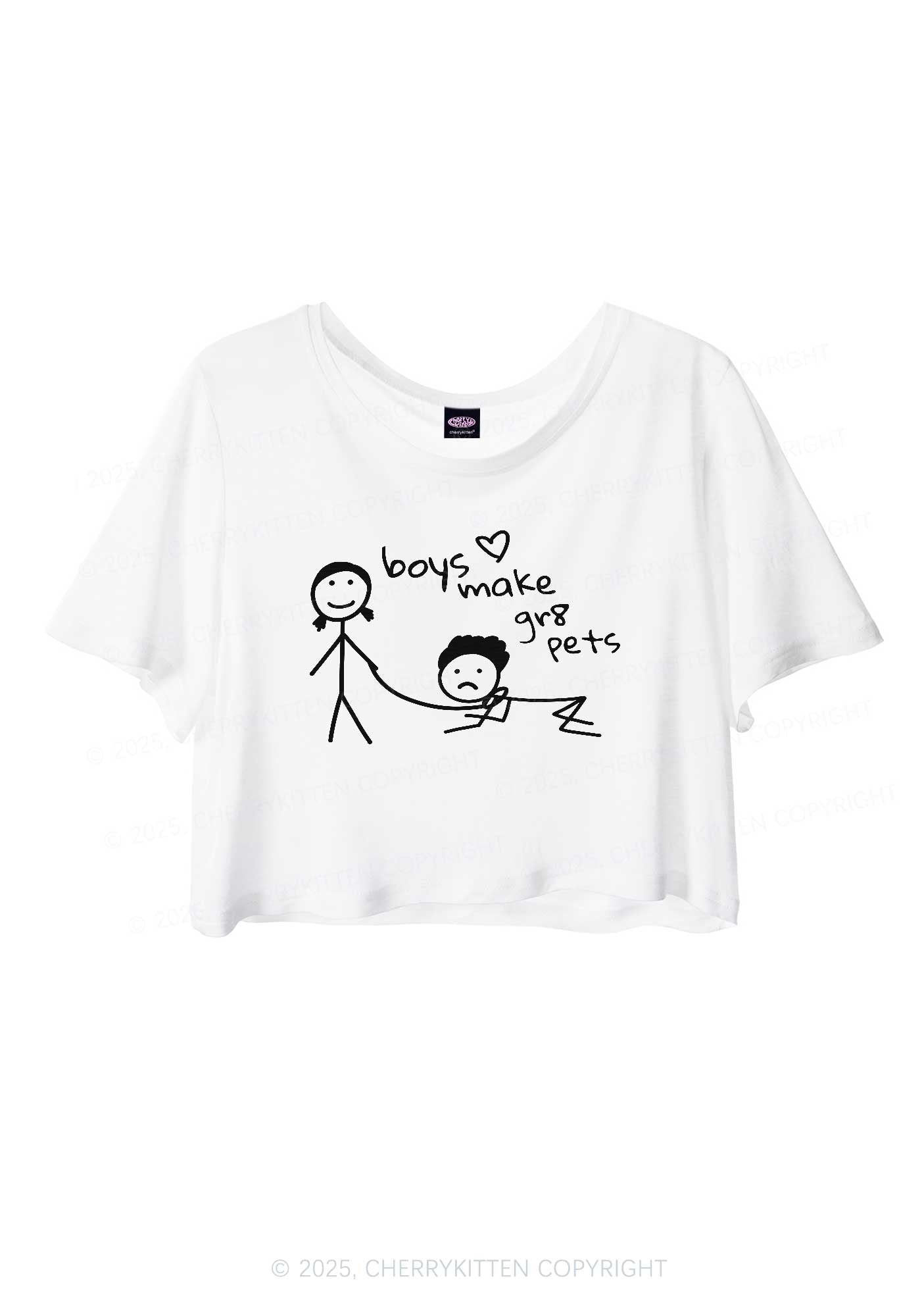 Boys Make Gr8 Pets Y2K Sheer Crop Tee Cherrykitten
