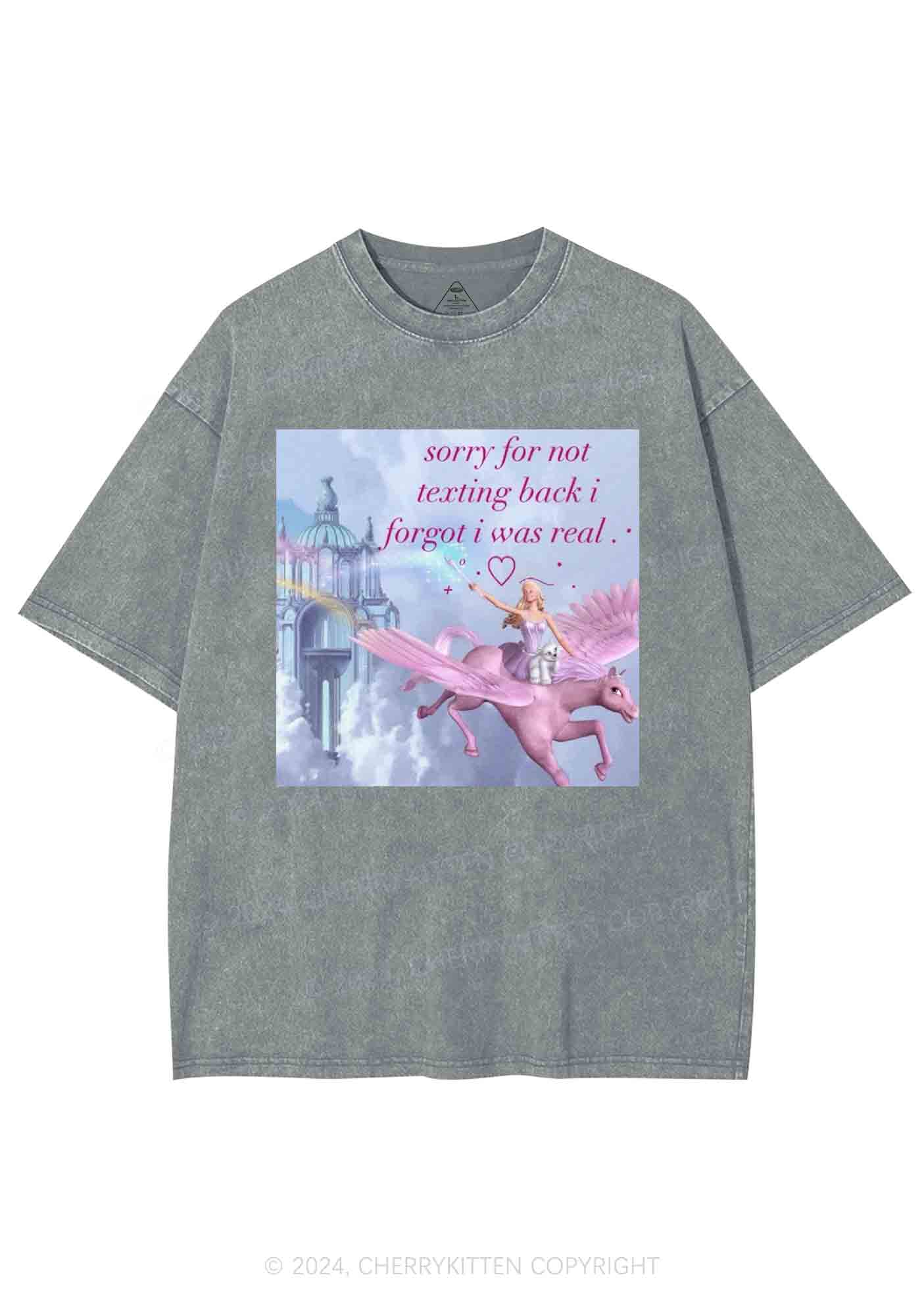 Sorry For Not Texting Back Y2K Washed Tee Cherrykitten