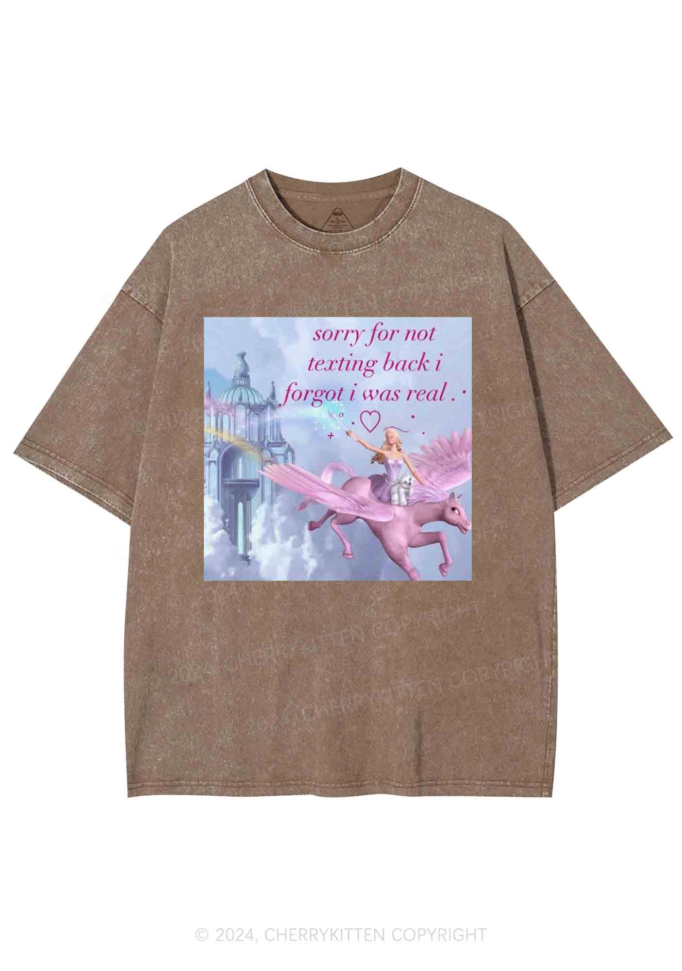 Sorry For Not Texting Back Y2K Washed Tee Cherrykitten
