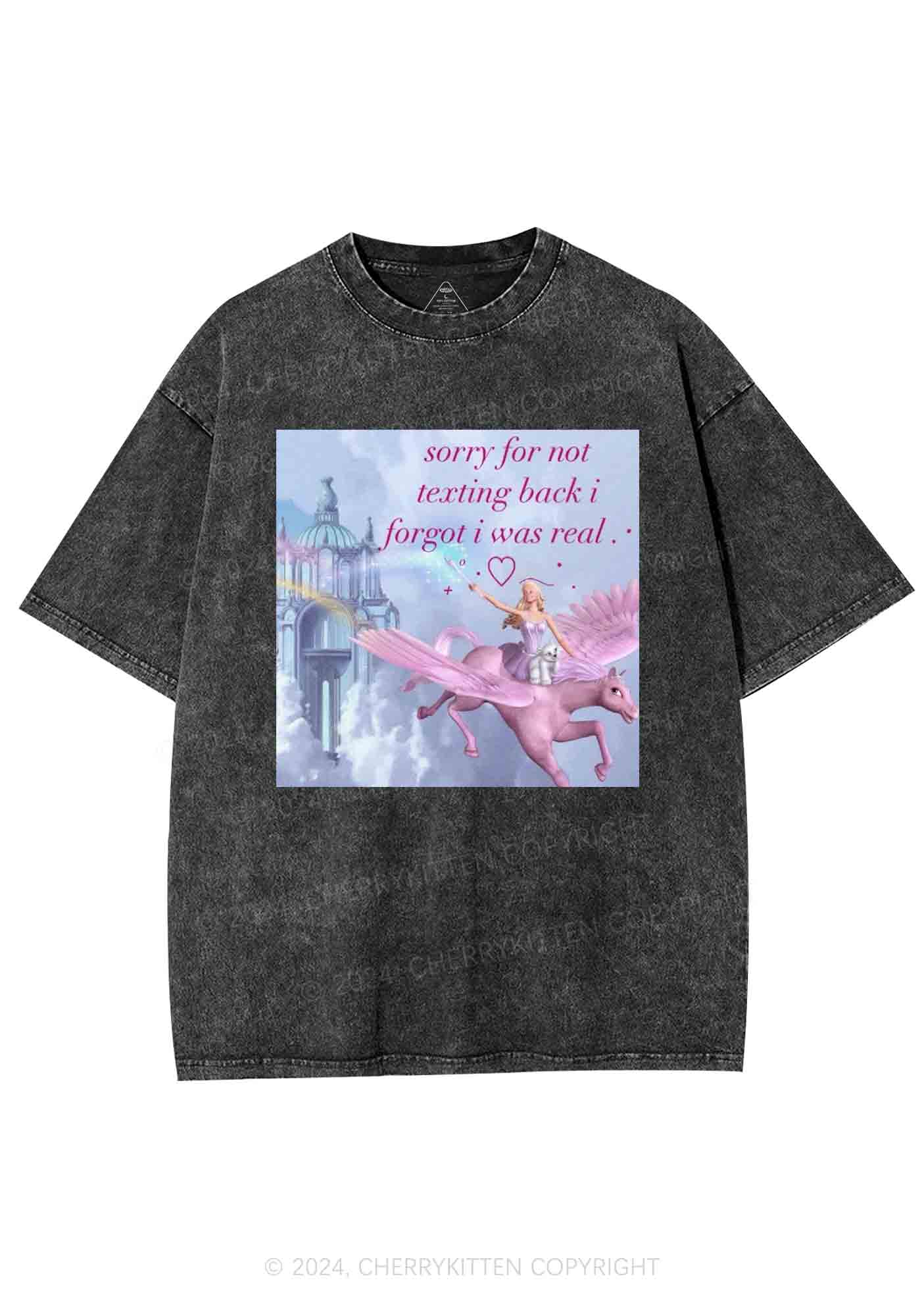 Sorry For Not Texting Back Y2K Washed Tee Cherrykitten