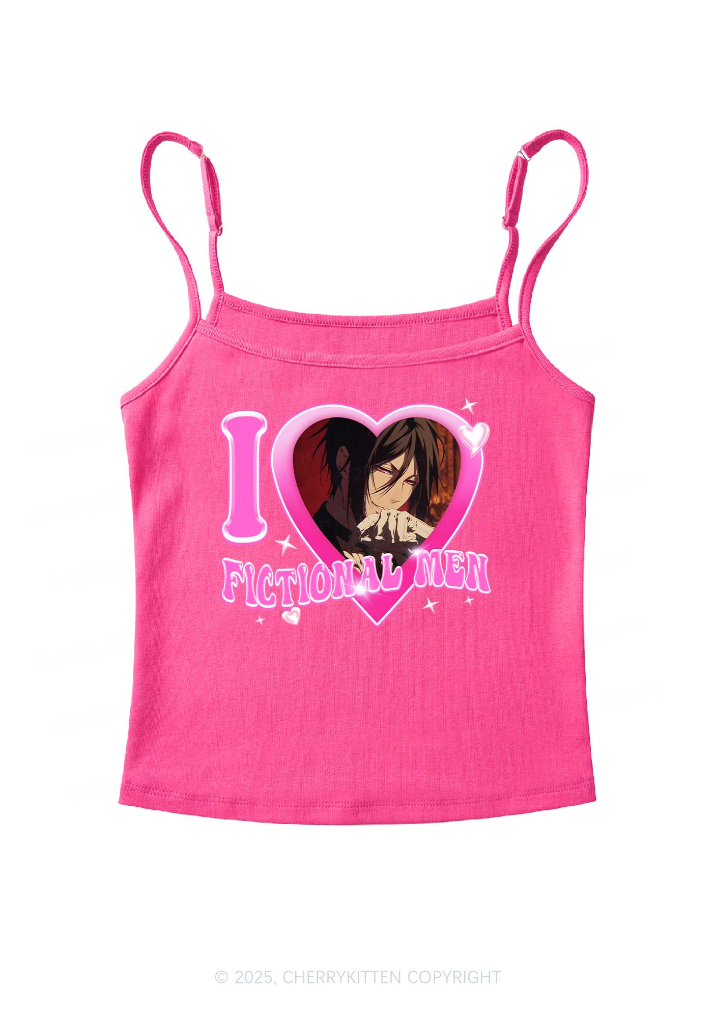 Custom I Love Fictional Men Y2K Spaghetti Strap Cami Cherrykitten