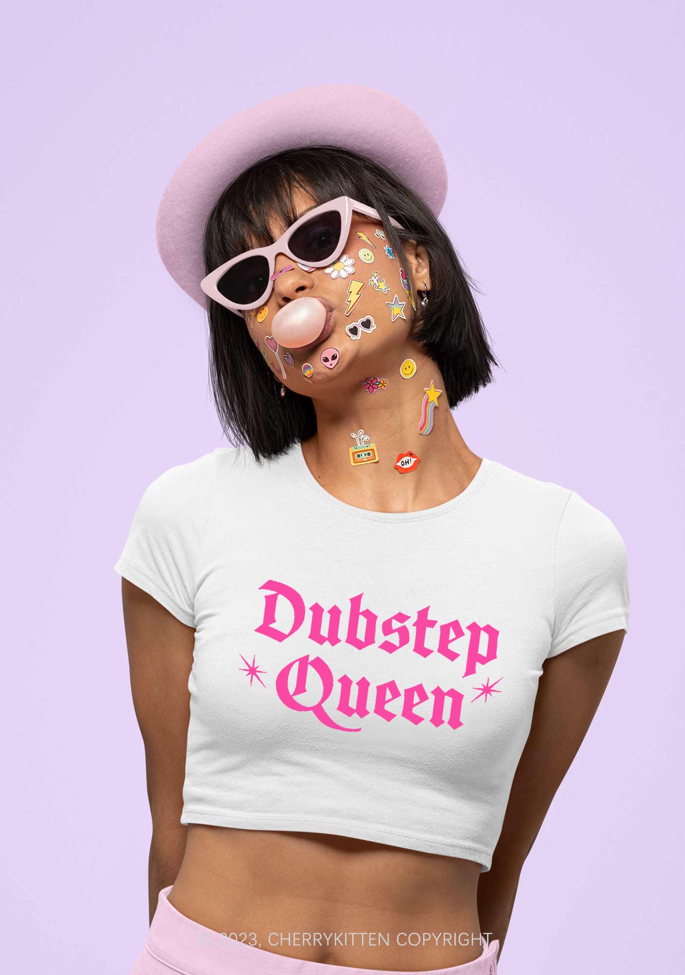 Dubstep Queen Y2K Baby Tee Cherrykitten