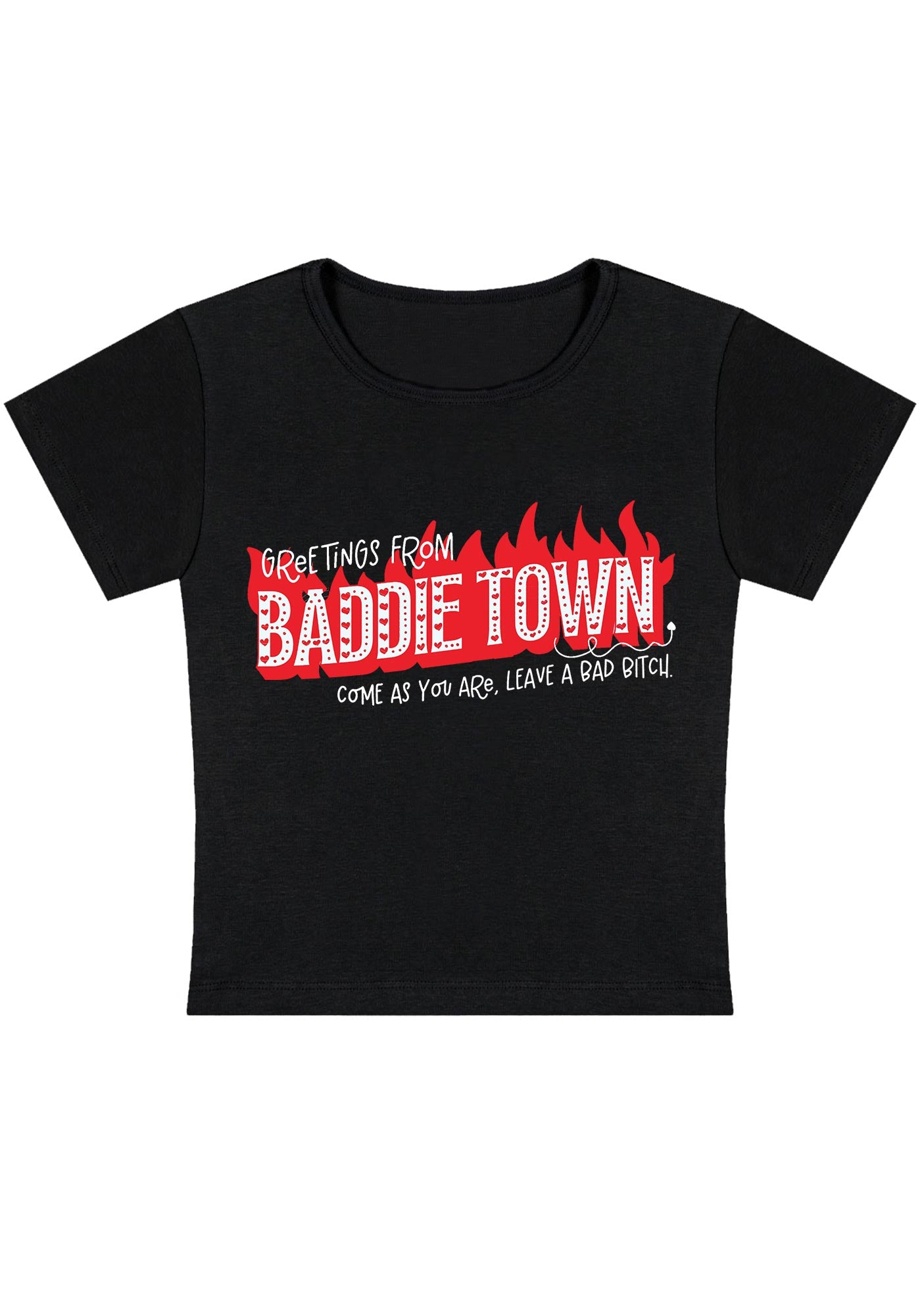 Curvy Greetings From Baddie Town Baby Tee
