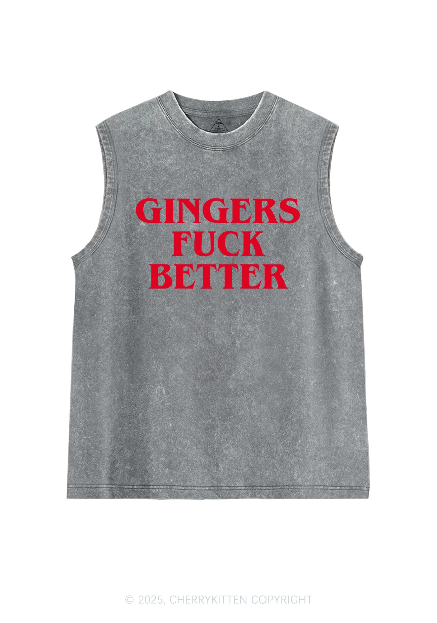 Gingers Fxxk Better Y2K Washed Muscle Tank Cherrykitten