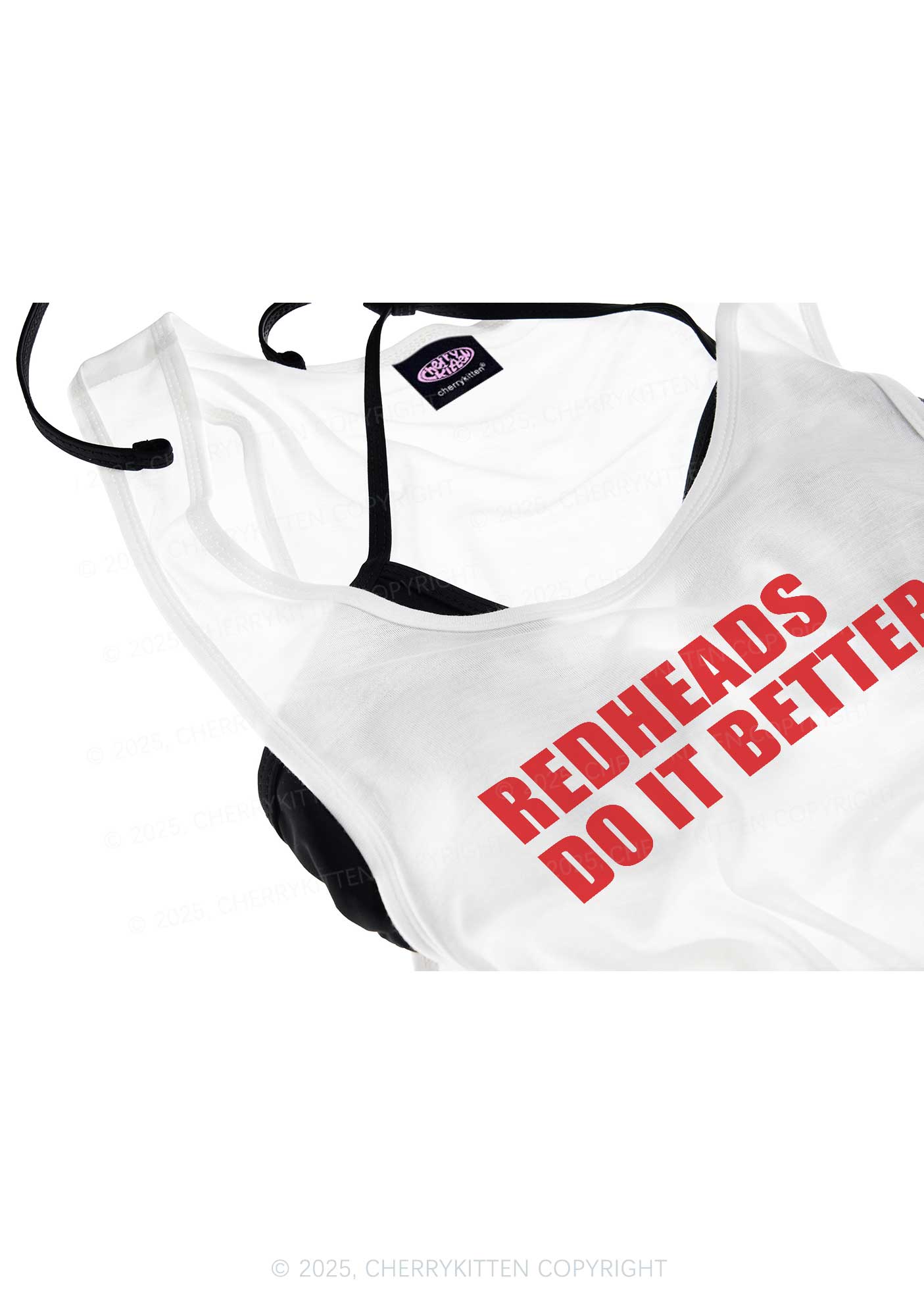 Redheads Do It Better Y2K Sheer Boyfriend Tank Cherrykitten