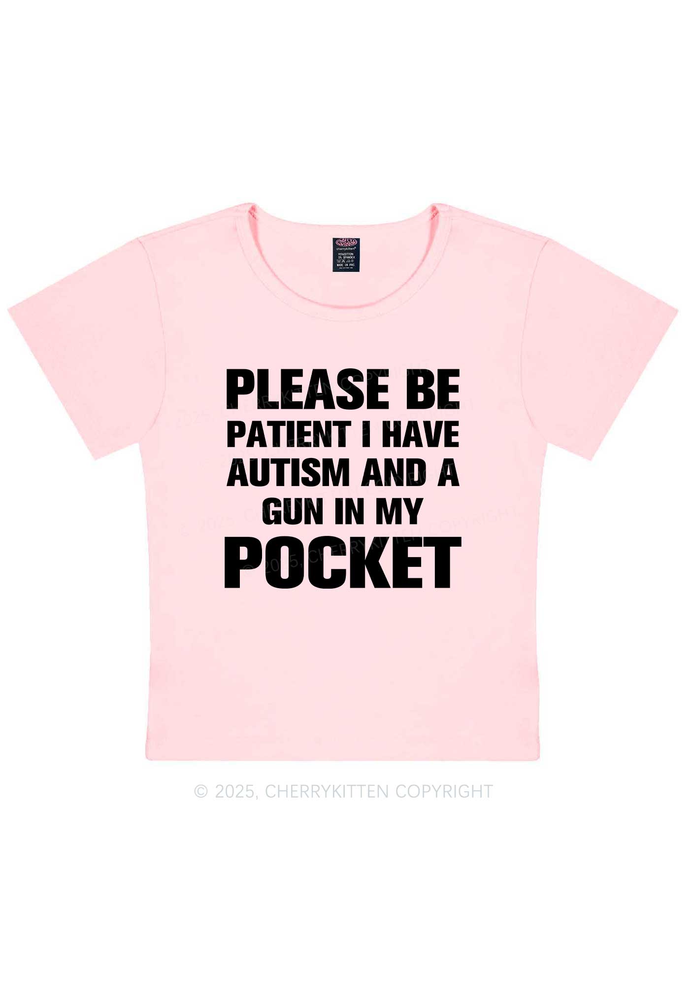 Please Be Patient Y2K Baby Tee Cherrykitten