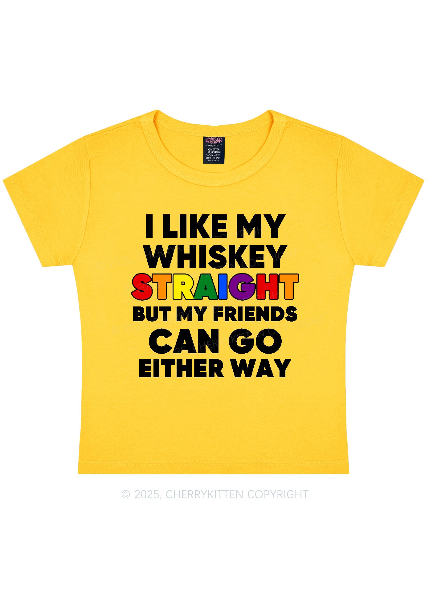 I Like Straight Pride Y2K Baby Tee Cherrykitten