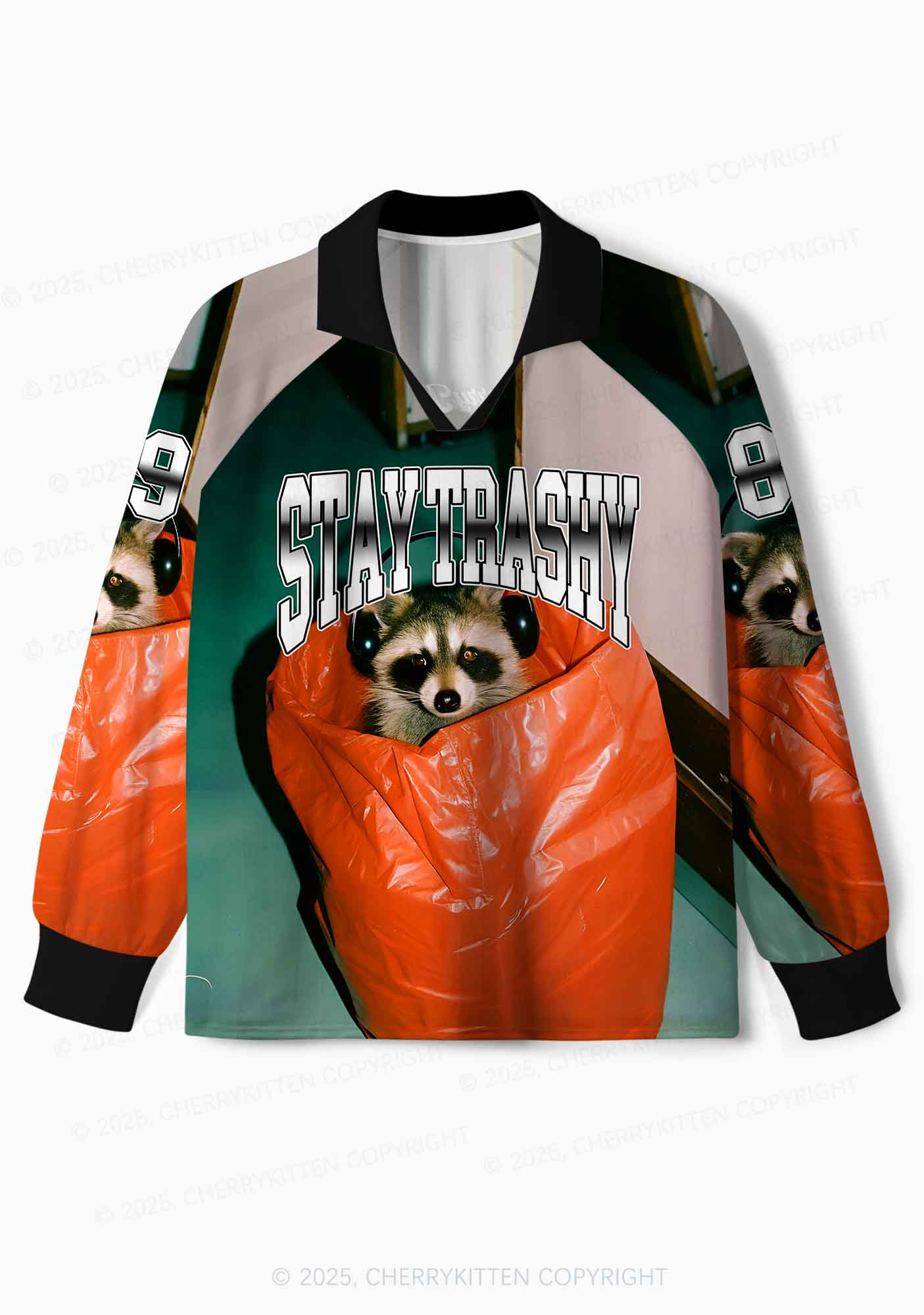 Custom Stay Trashy Y2K Sport Long Sleeve Jersey Shirts Cherrykitten