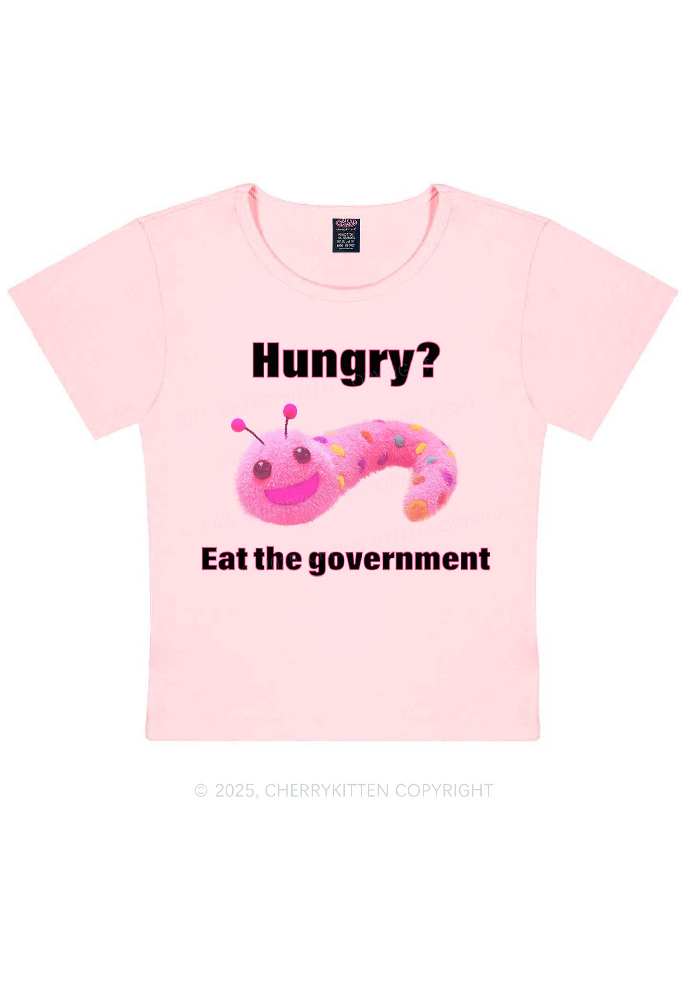 Eat The Government Y2K Baby Tee Cherrykitten