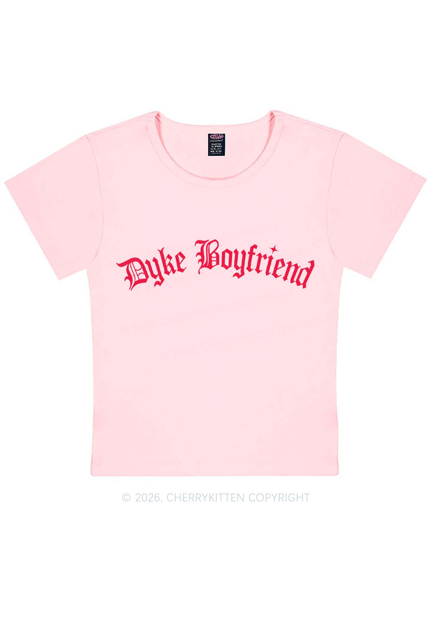 Dyke Boyfriend Pride Y2K Baby Tee Cherrykitten