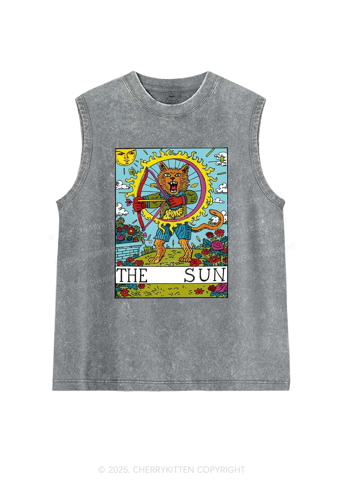 The Sun Cat Y2K Washed Tank Cherrykitten