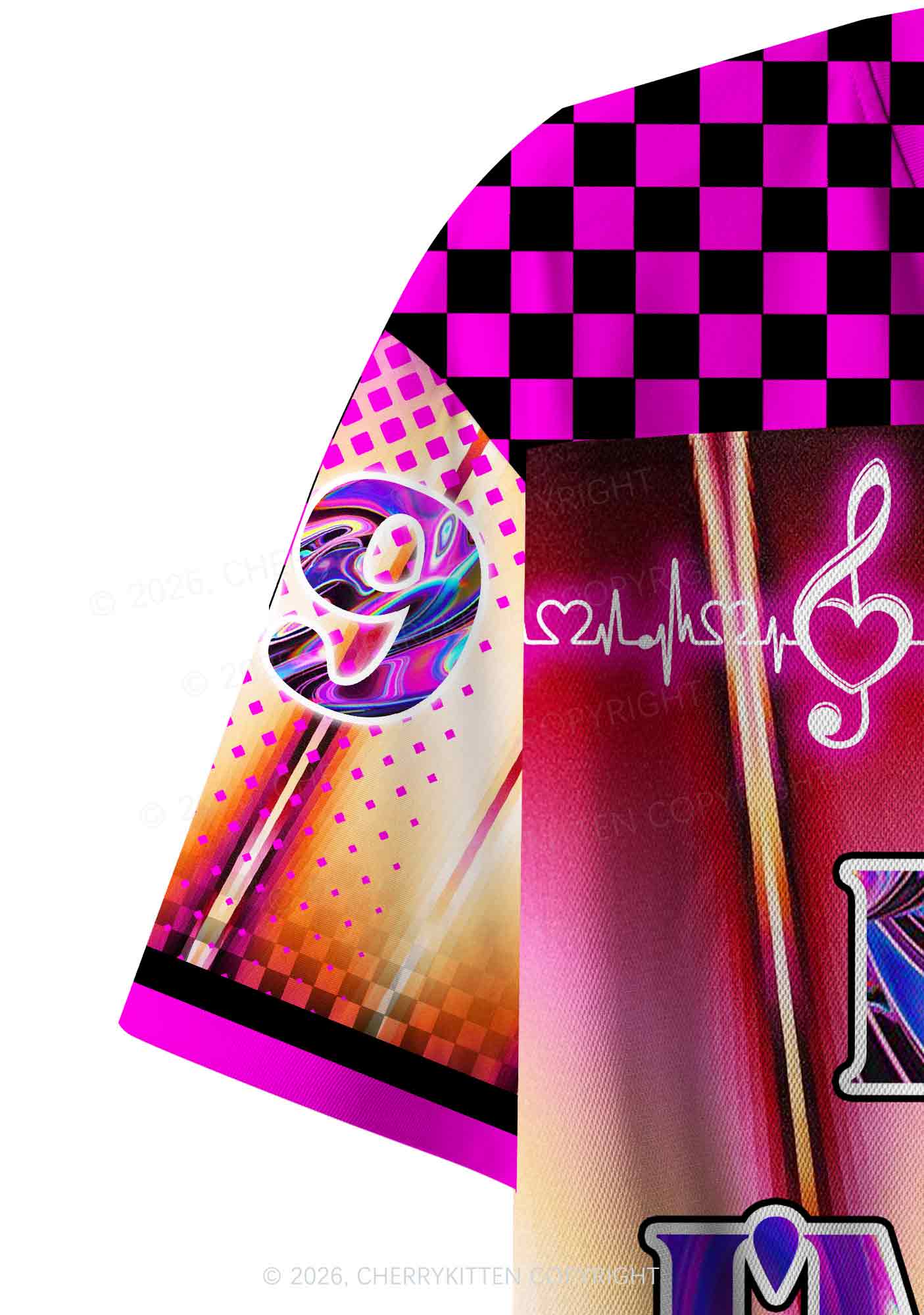 Fxxk Off Im Dancing Heartbeat Y2K Crop Sport Jersey Shirts Cherrykitten