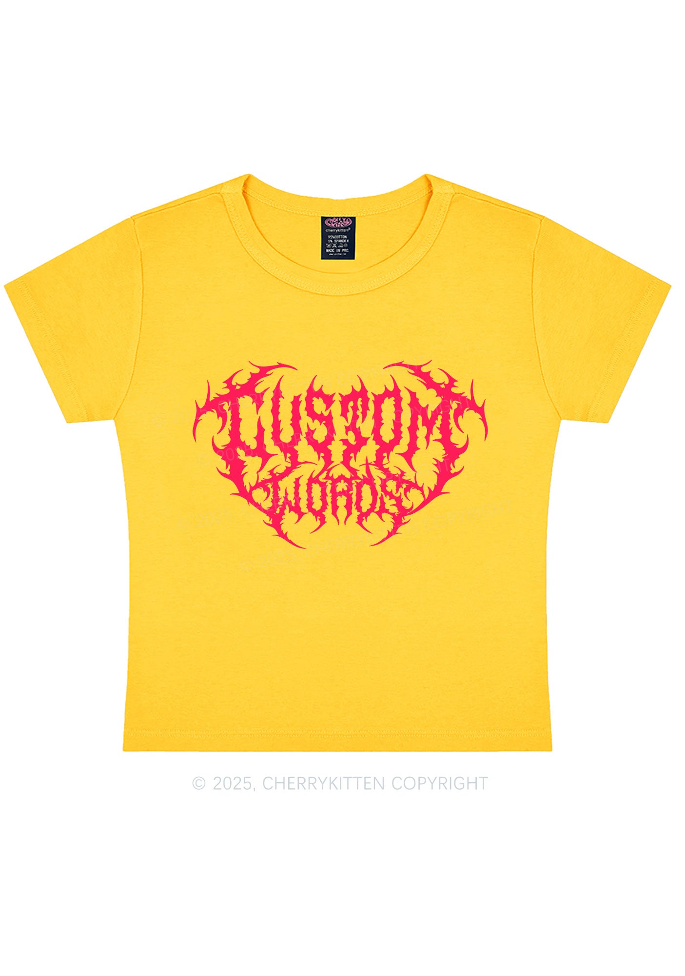 Custom Punk Words Y2K Baby Tee Cherrykitten