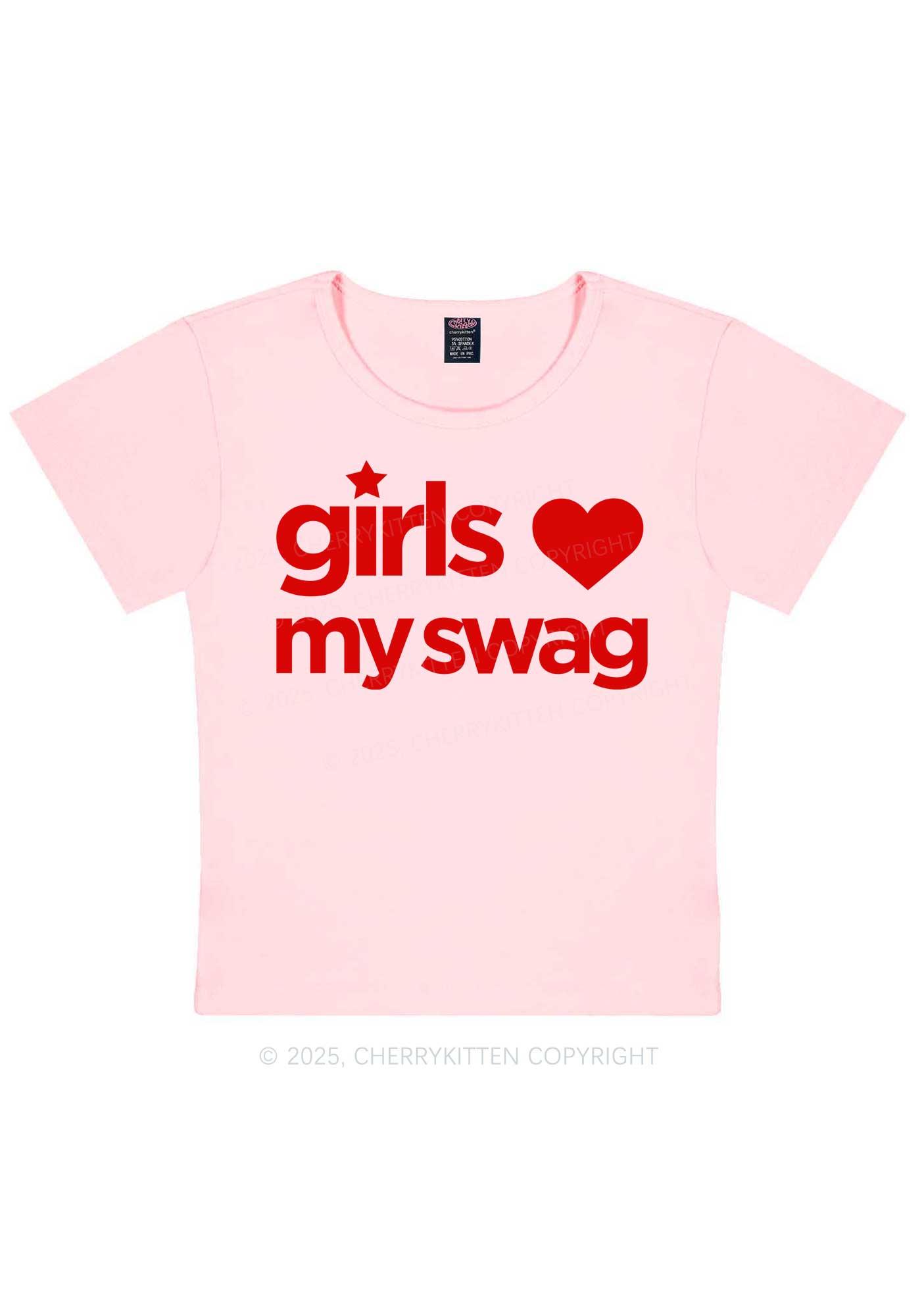 Girls Love My Swag Pride Y2K Baby Tee Cherrykitten