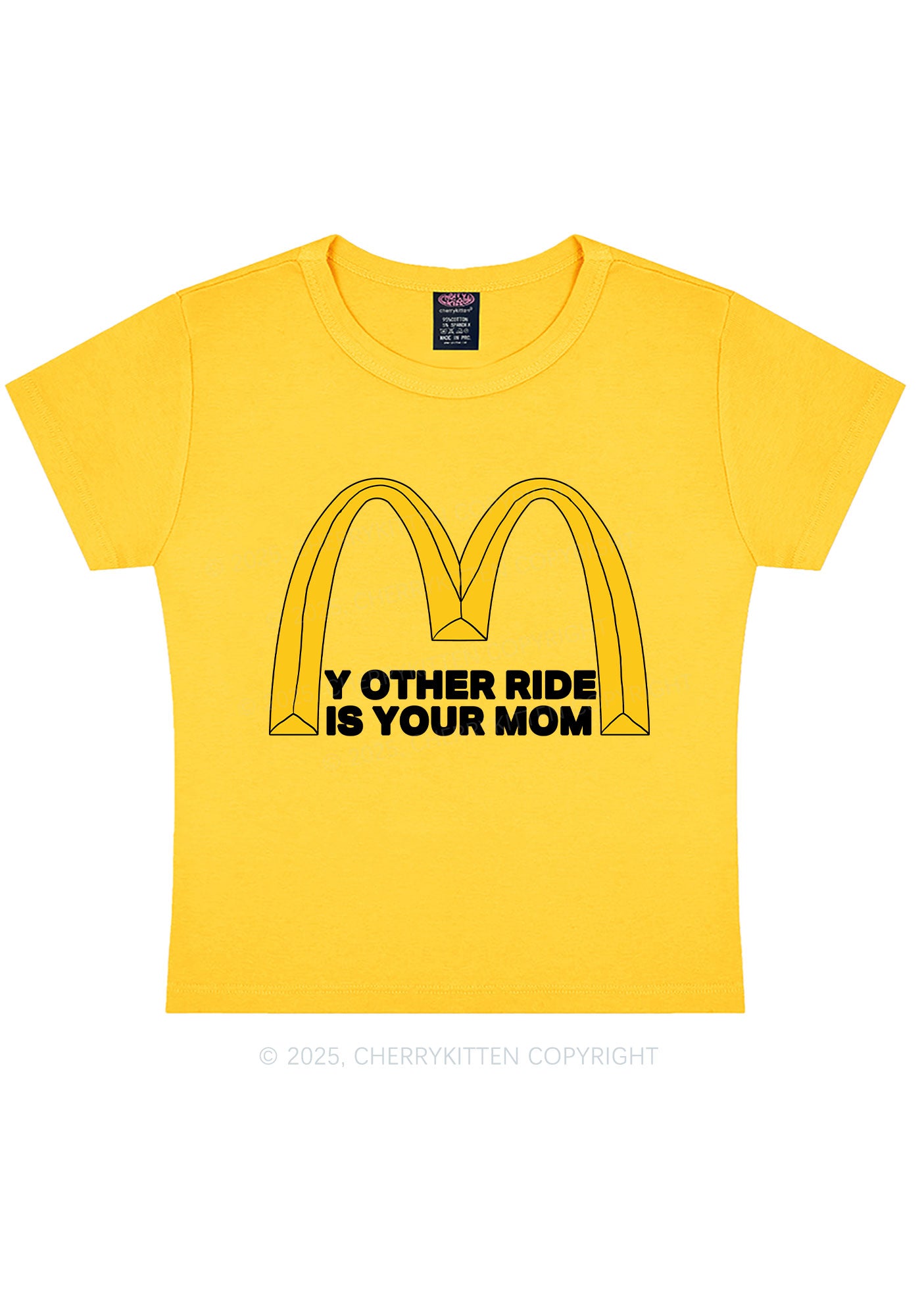 Ride Your Mom Y2K Baby Tee Cherrykitten
