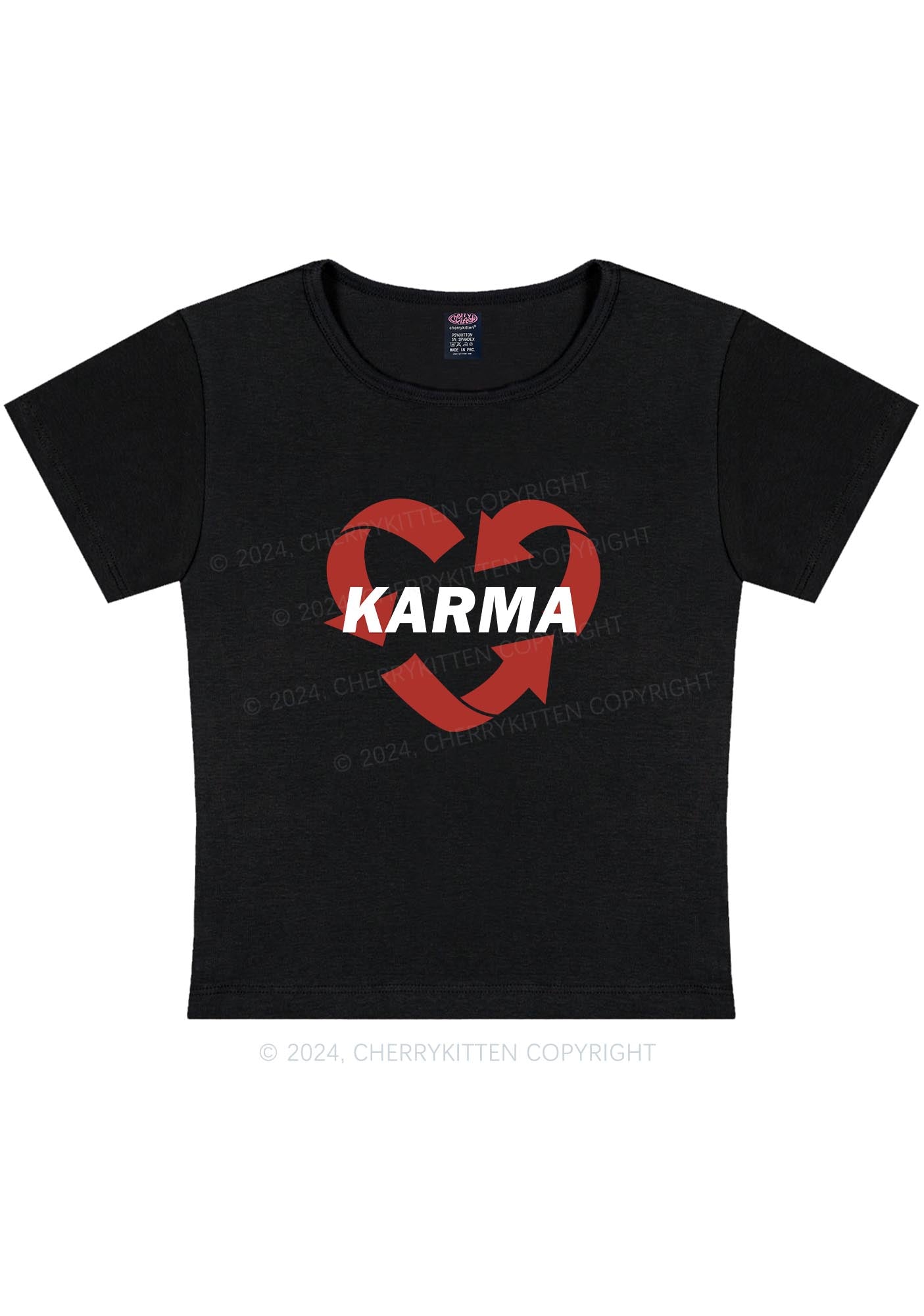 Curvy Karma Heart Y2K Baby Tee Cherrykitten