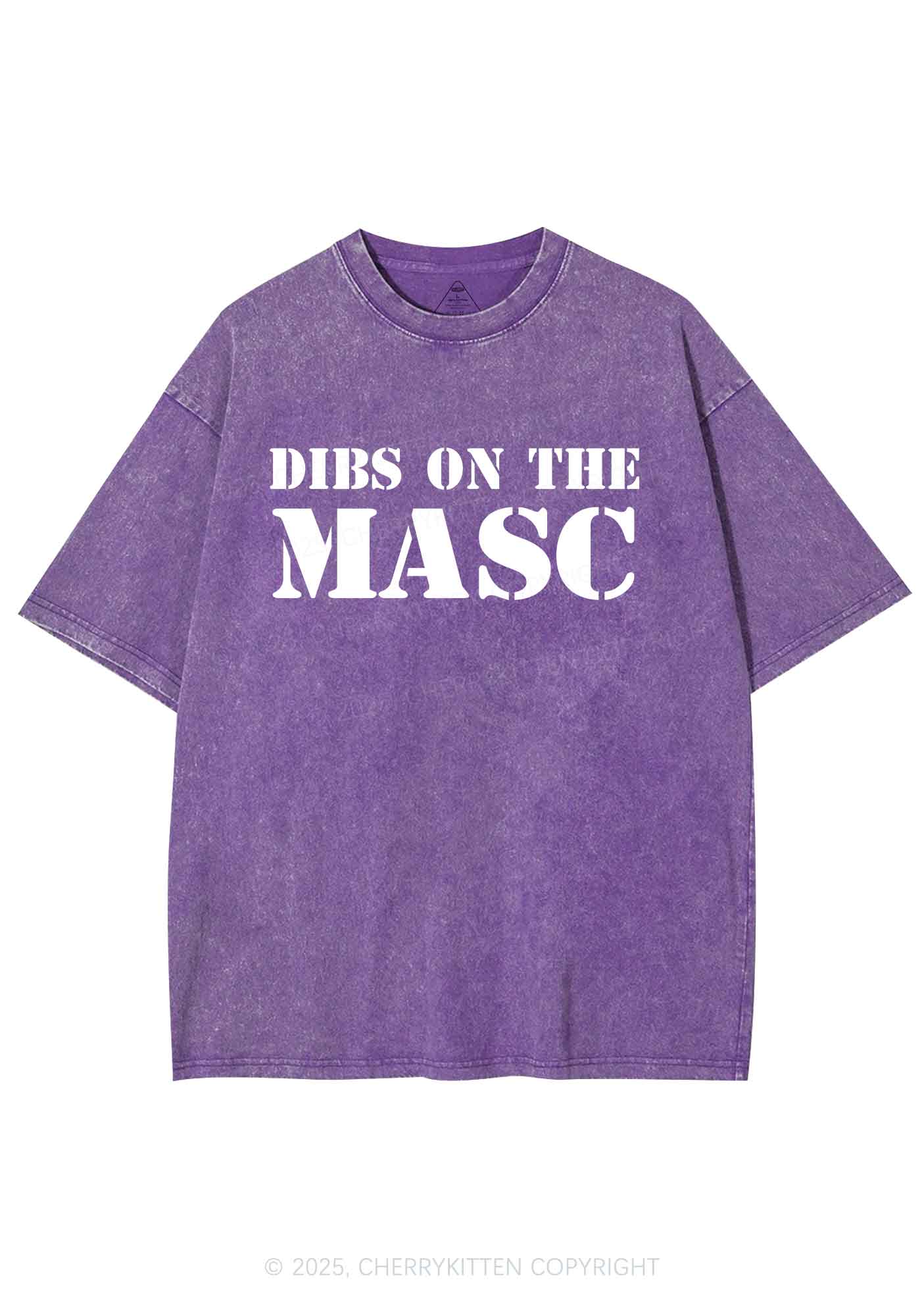 Dibs On The Masc Pride Y2K Shirts Washed Tee Cherrykitten