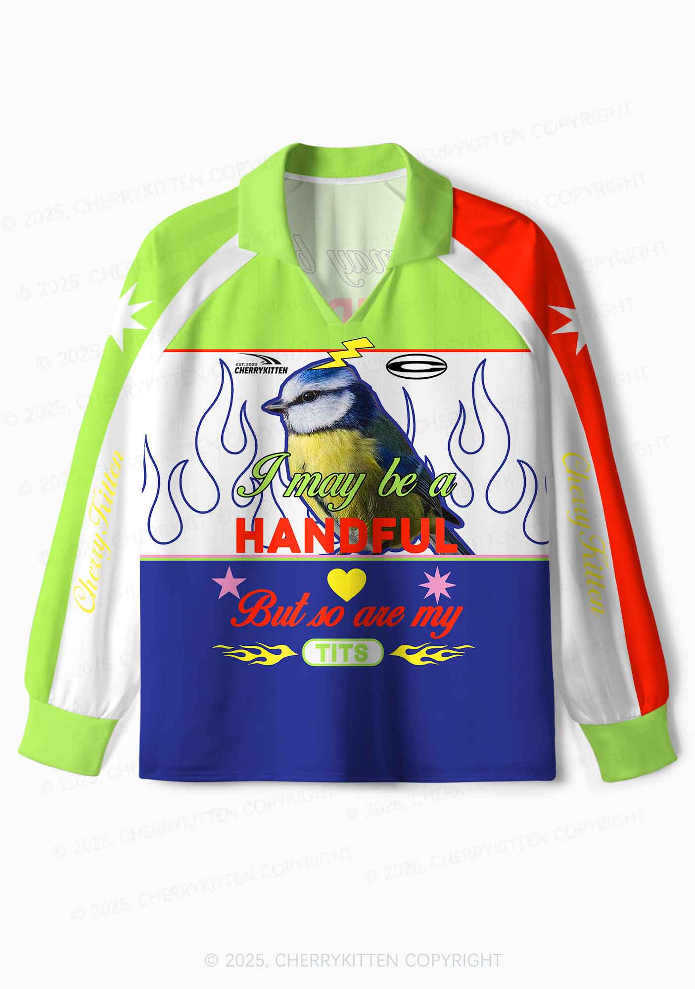 Custom Be A Handful Y2K Sport Long Sleeve Jersey Shirts Cherrykitten