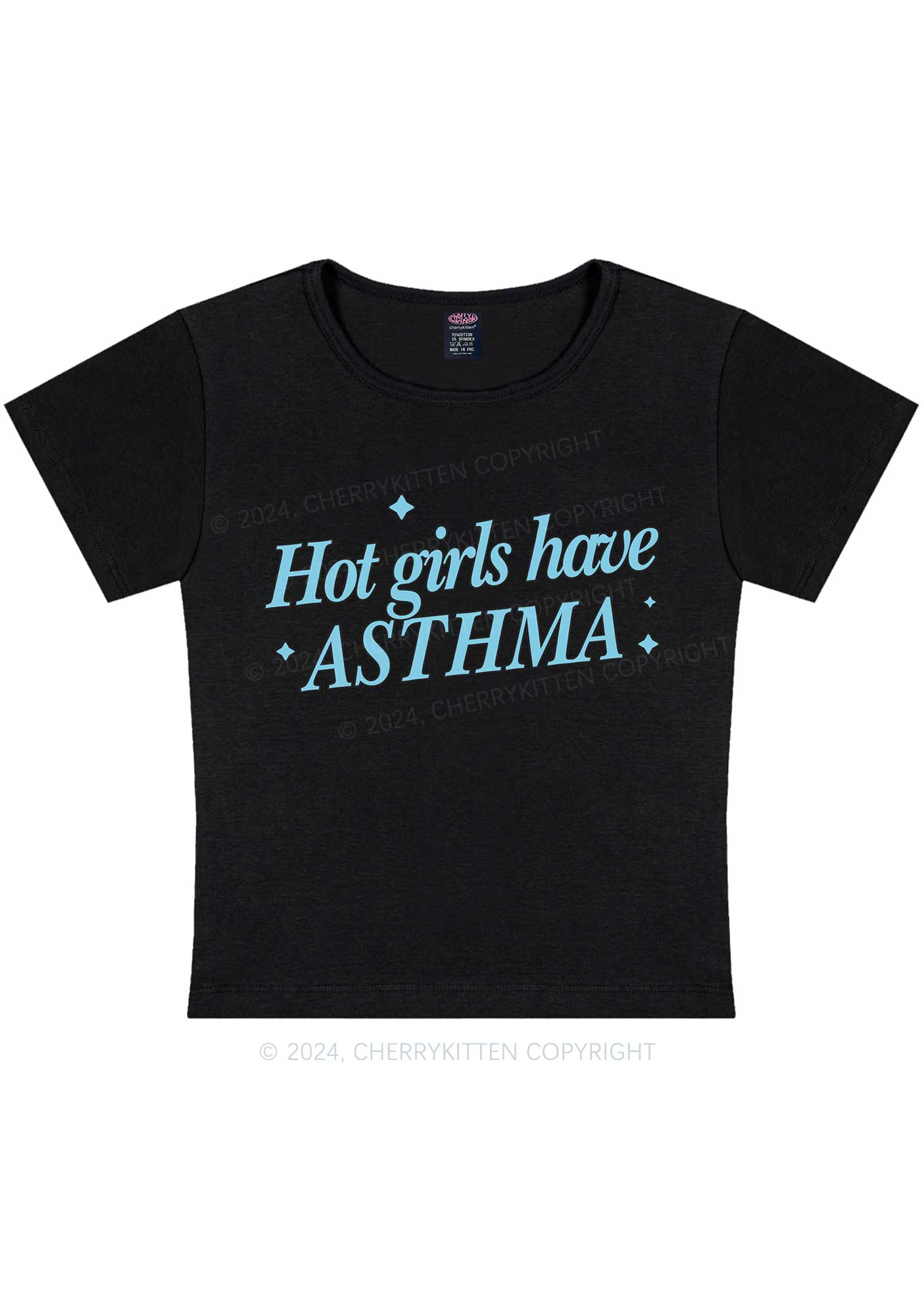 Hot Girls Have Asthma Y2K Baby Tee Cherrykitten