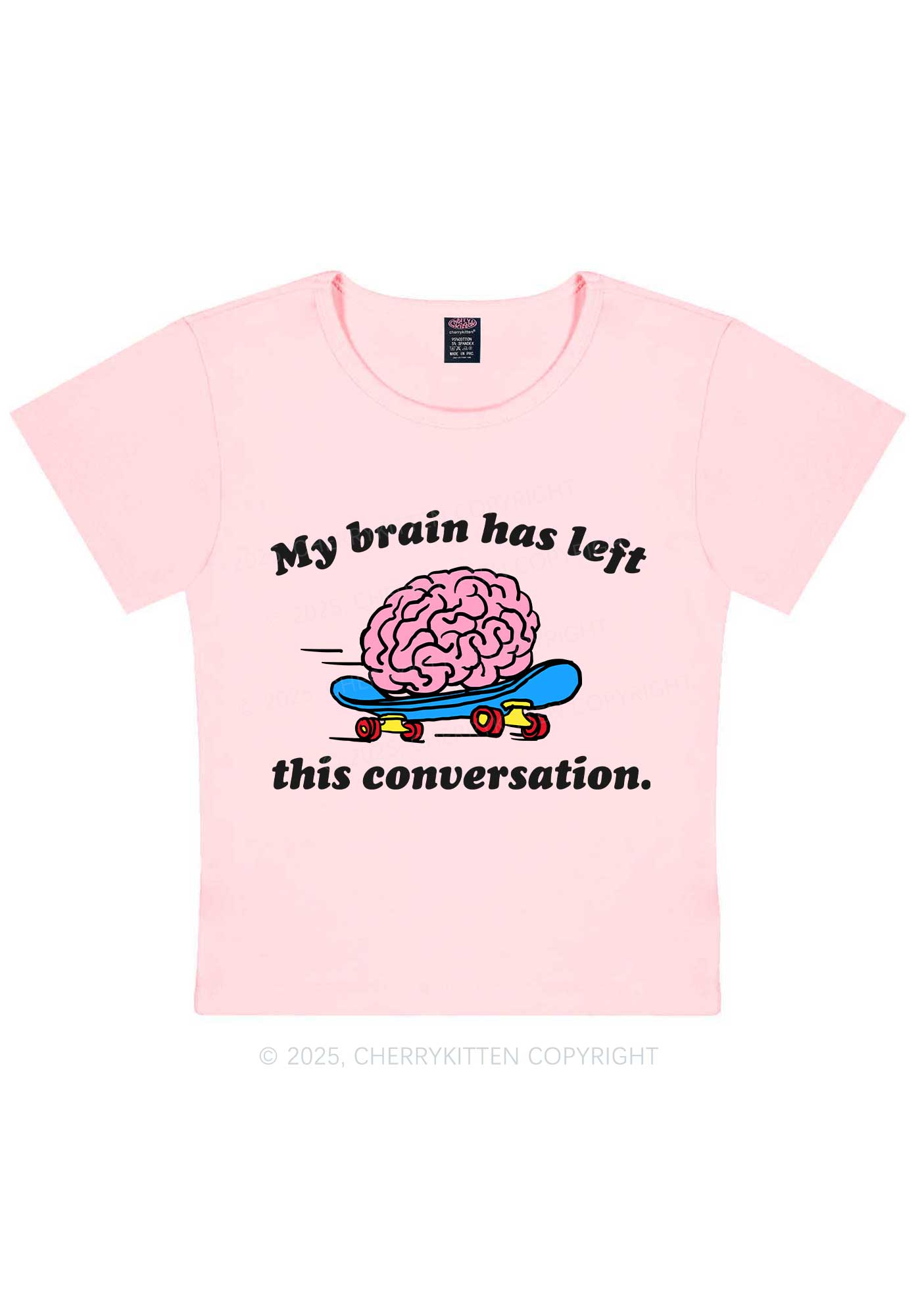 Brain Left Conversation Y2K Baby Tee Cherrykitten