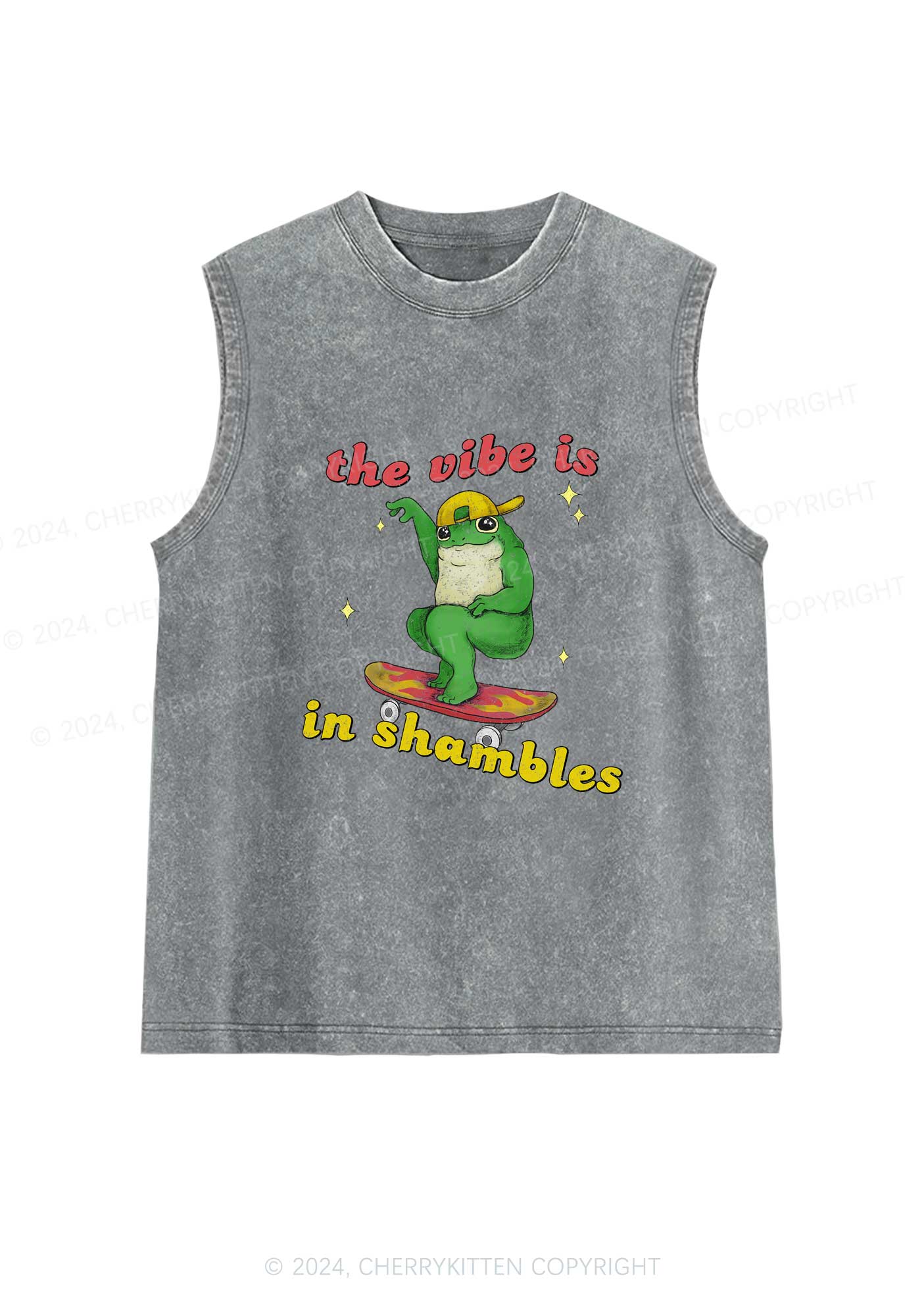 Shambles Vibe Y2K Washed Tank Cherrykitten