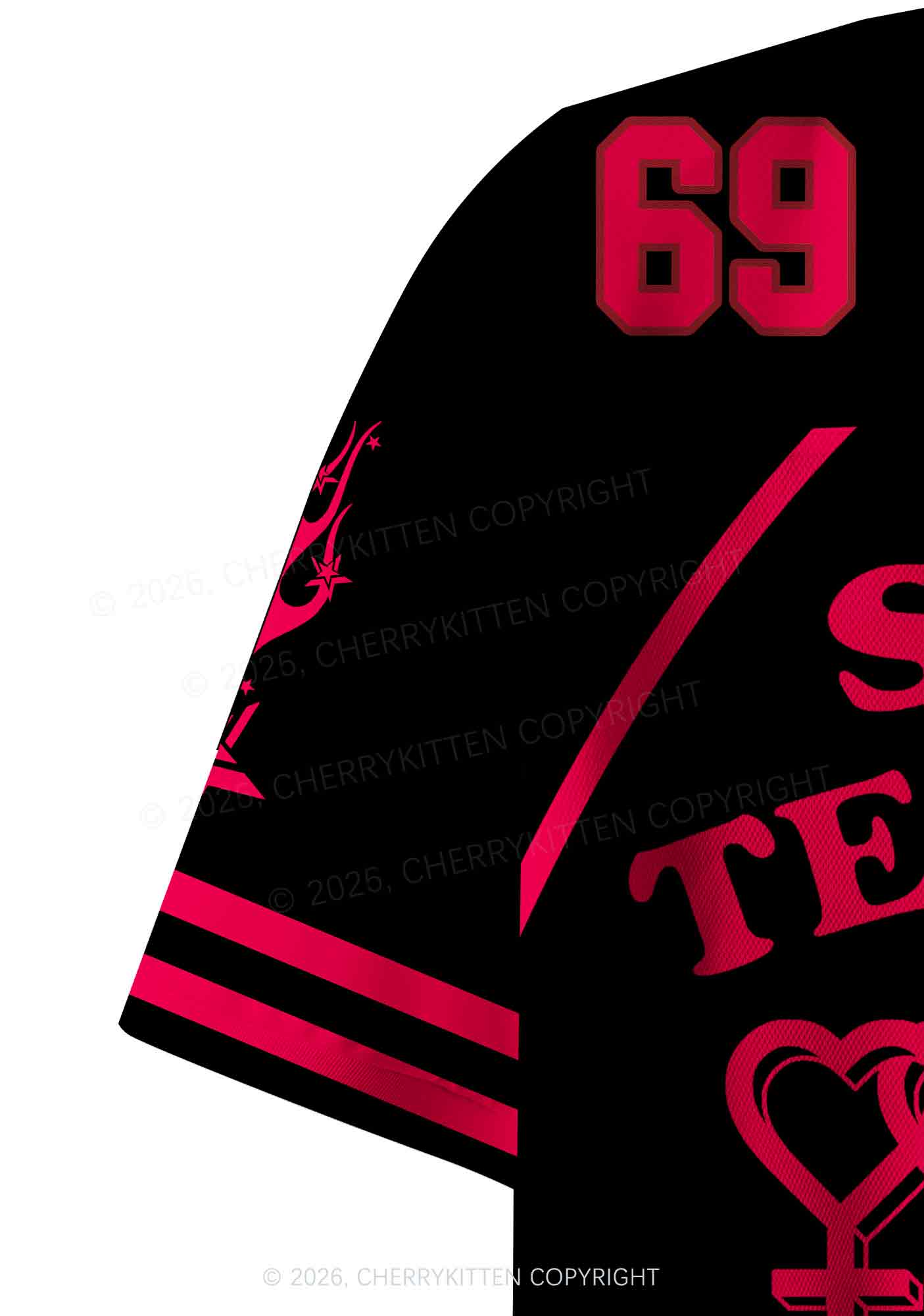 Sapphic Tendencies Kiss Girls Pride Y2K Crop Sport Jersey Shirts Cherrykitten