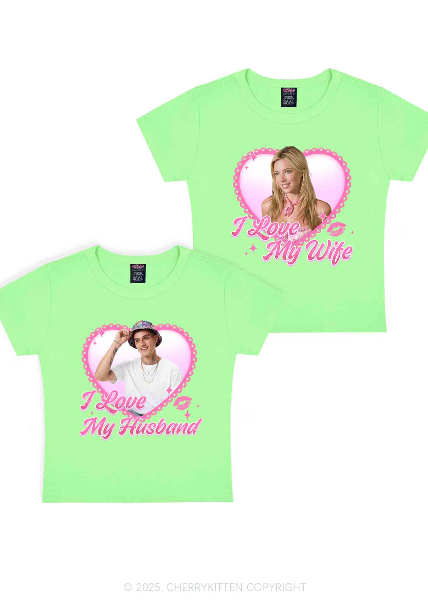 Custom Love My Wife Photo Y2K Valentine's Day Baby Tee Cherrykitten