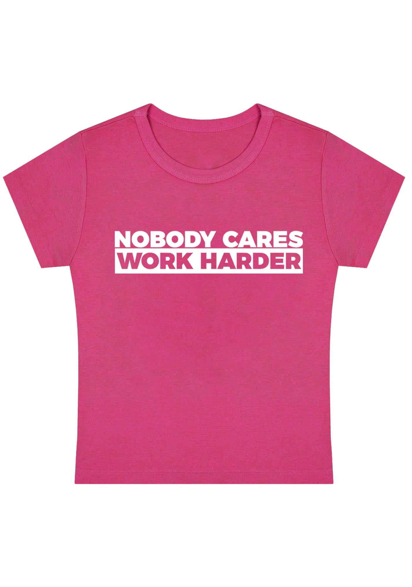 Curvy Nobody Cares Work Harder Baby Tee