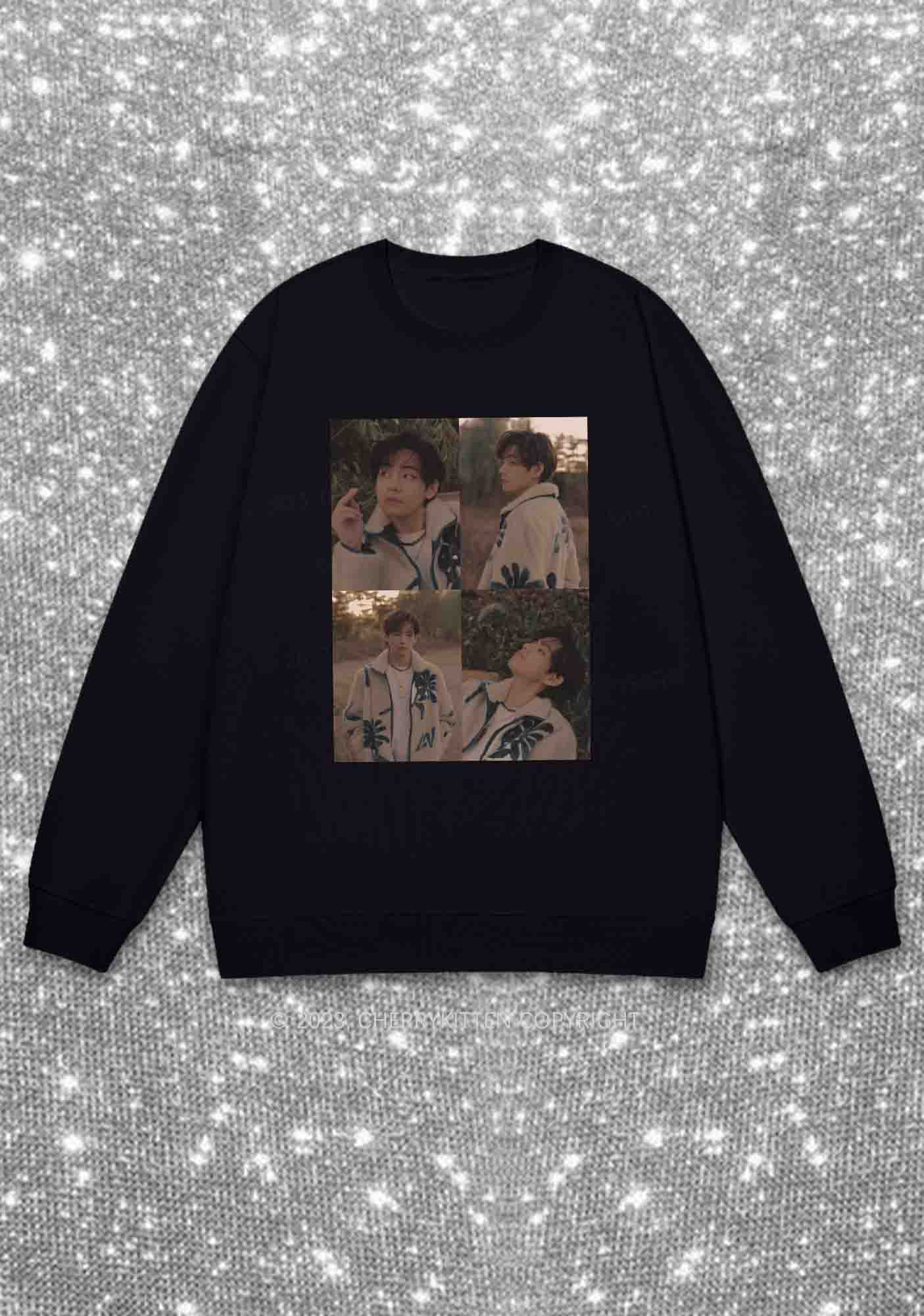 Bangtan Kim Taehyung Kpop Y2K Sweatshirt Cherrykitten