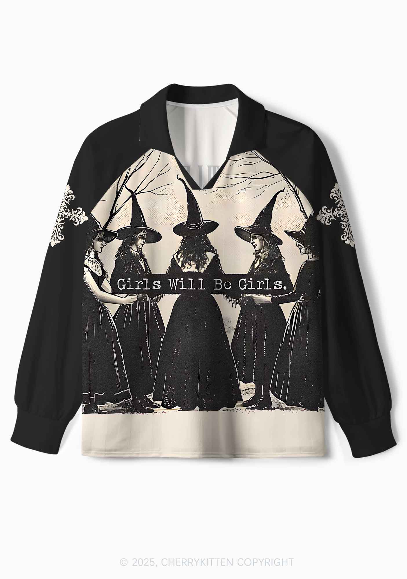 Custom Halloween Girls Will Be Girls Y2K Long Sleeve Sport Jersey Shirts Cherrykitten