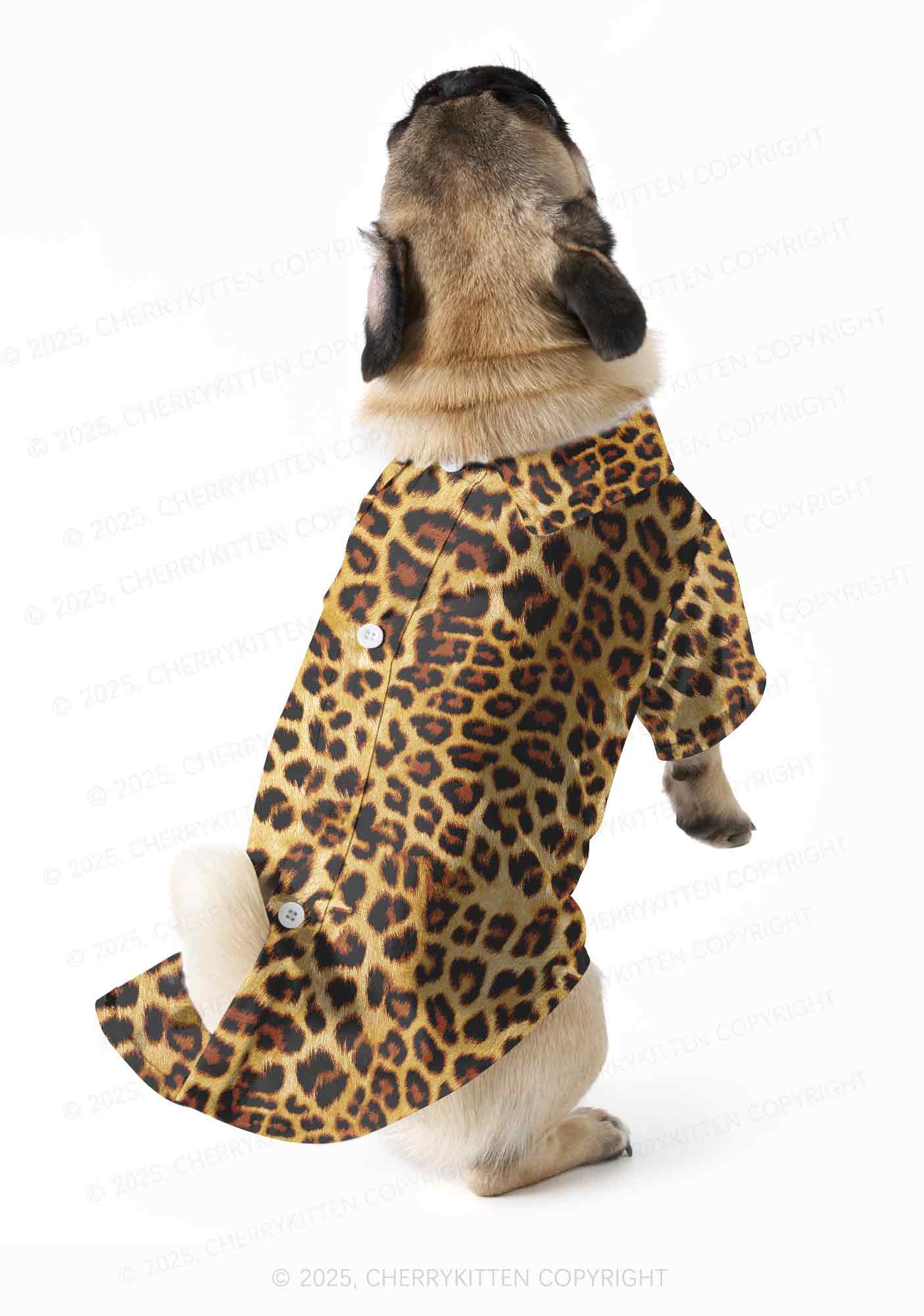 Brown Leopard Y2K Pet Shirts Cherrykitten