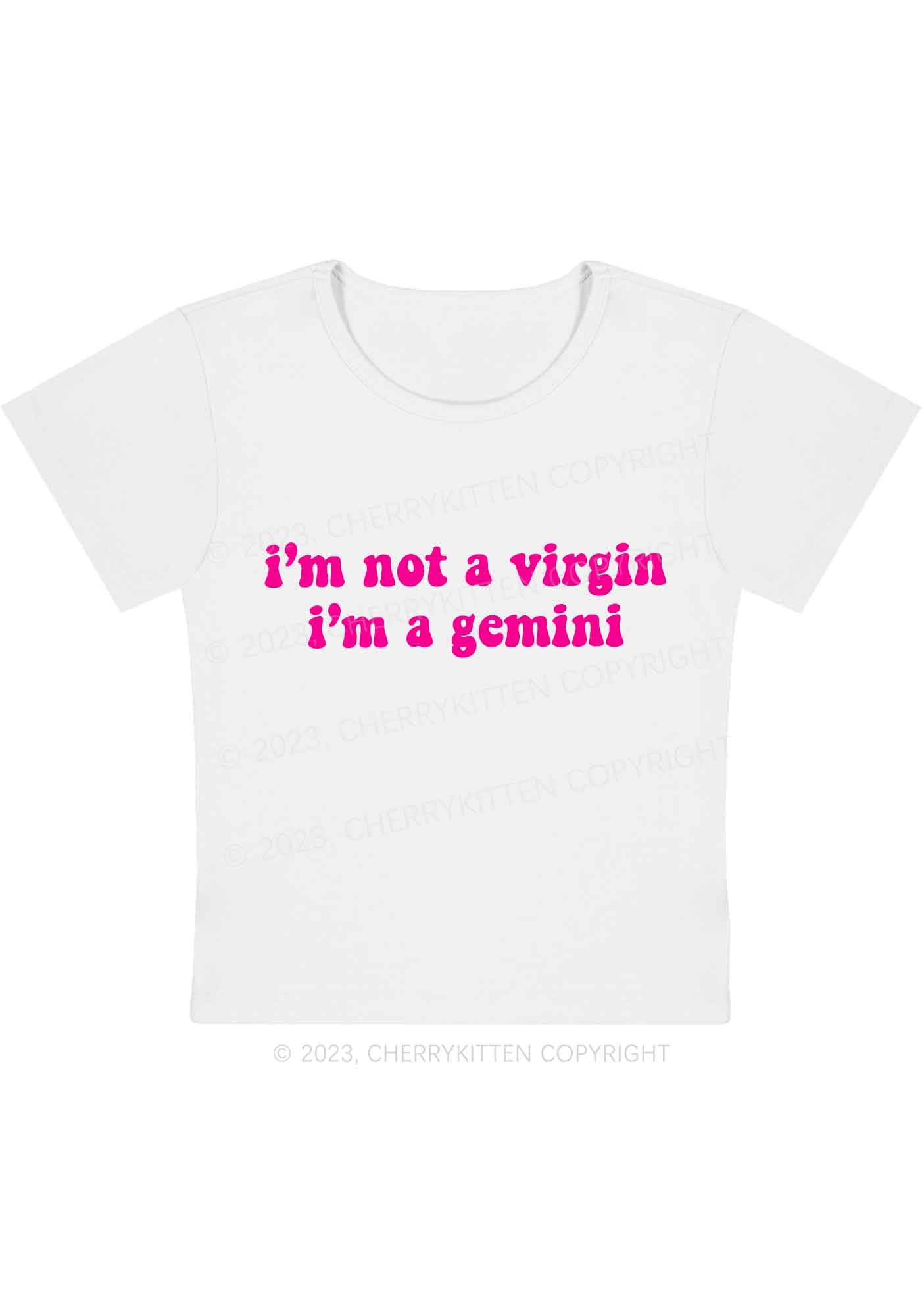 Curvy Custom Zodiac I'm Not A Virgin Y2K Baby Tee Cherrykitten