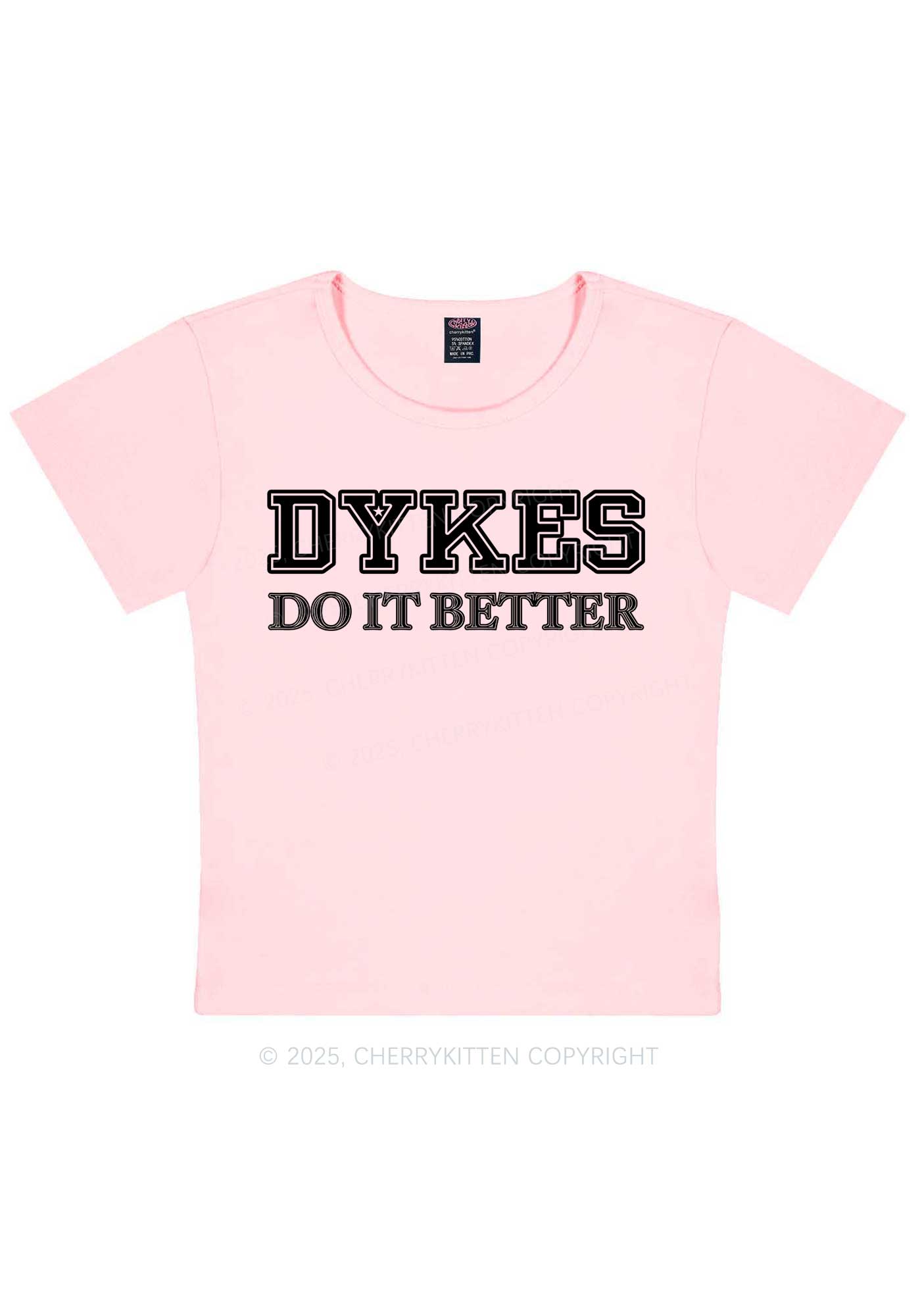 Dykes Do It Better Pride Y2K Baby Tee Cherrykitten