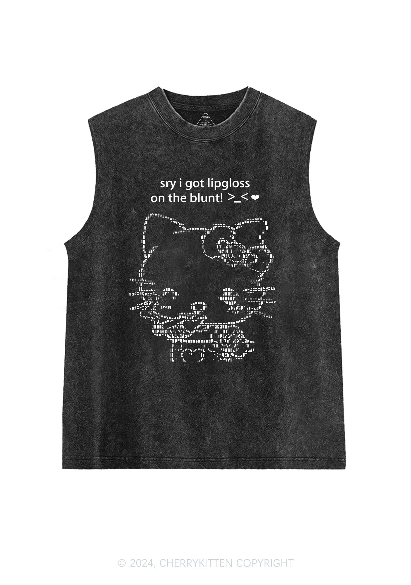 Sorry About Lipgloss Y2K Washed Tank Cherrykitten