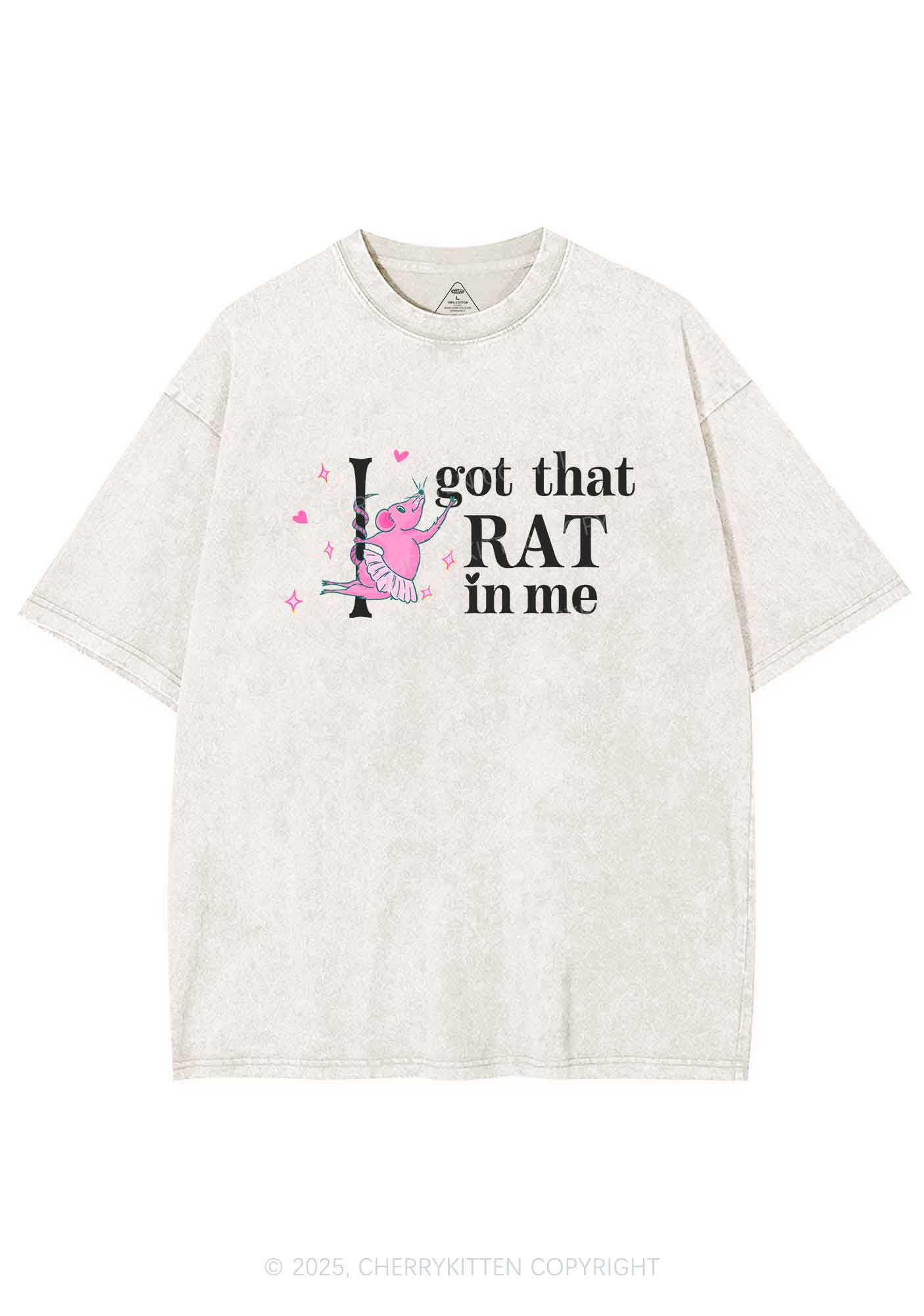 Got Rat In Me Y2K Shirts Washed Tee Cherrykitten
