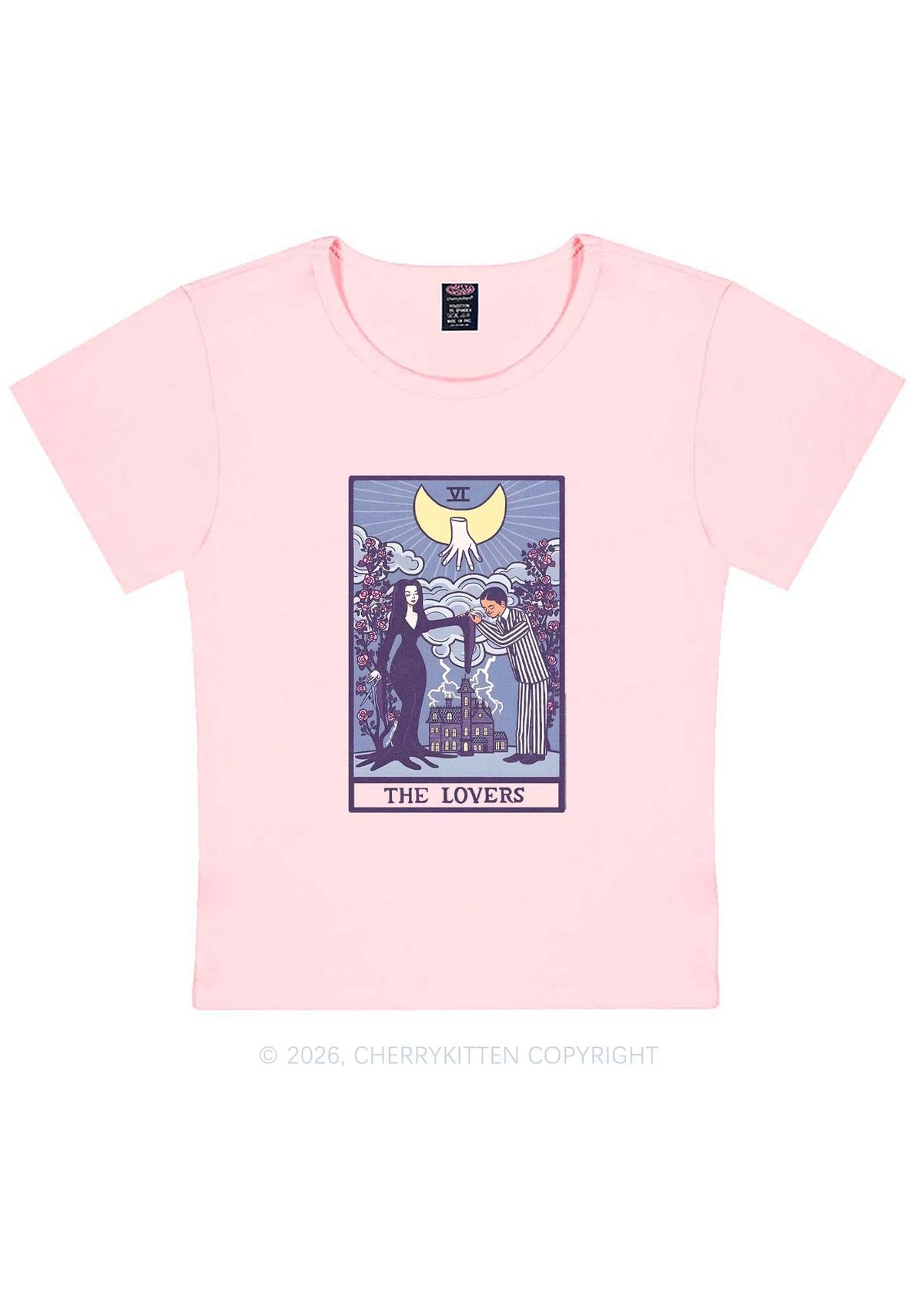 Halloween The Lovers Y2K Baby Tee Cherrykitten