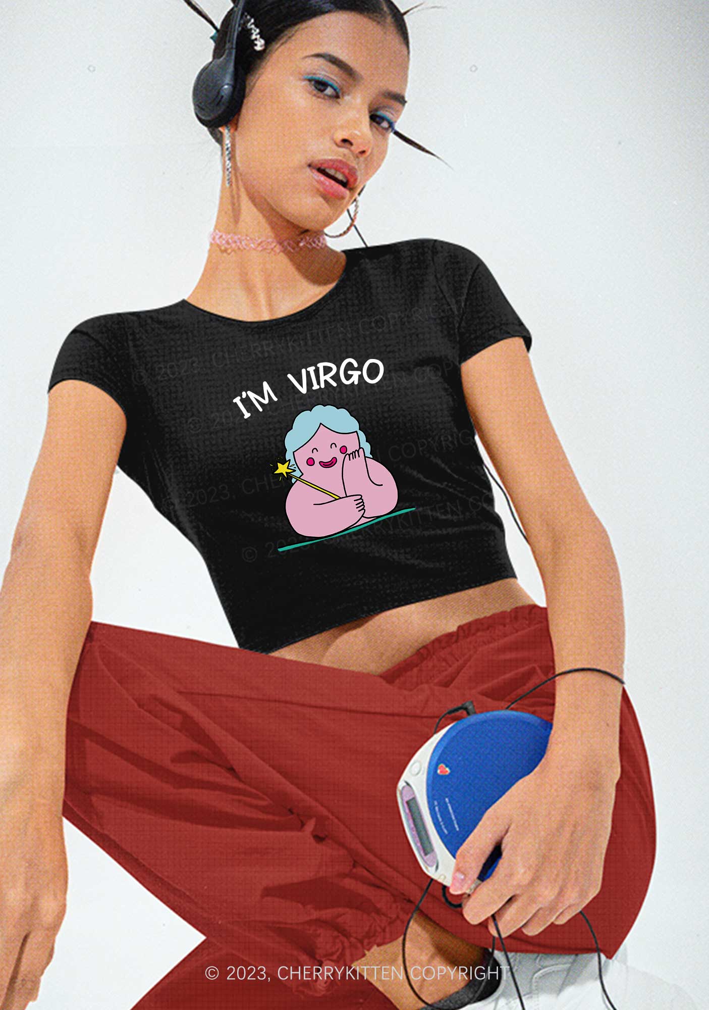 I'm Virgo Y2K Baby Tee Cherrykitten
