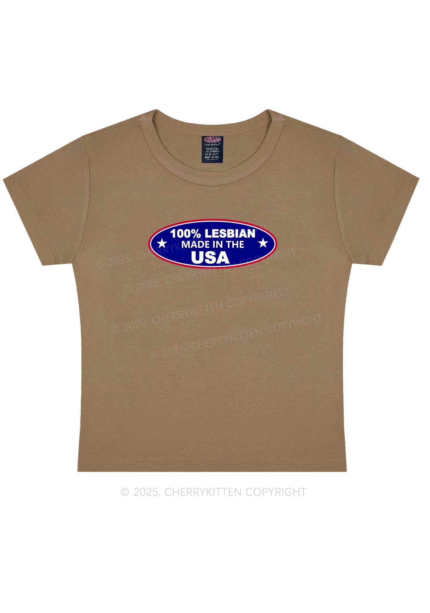 Lesbian Made In USA Y2K Baby Tee Cherrykitten