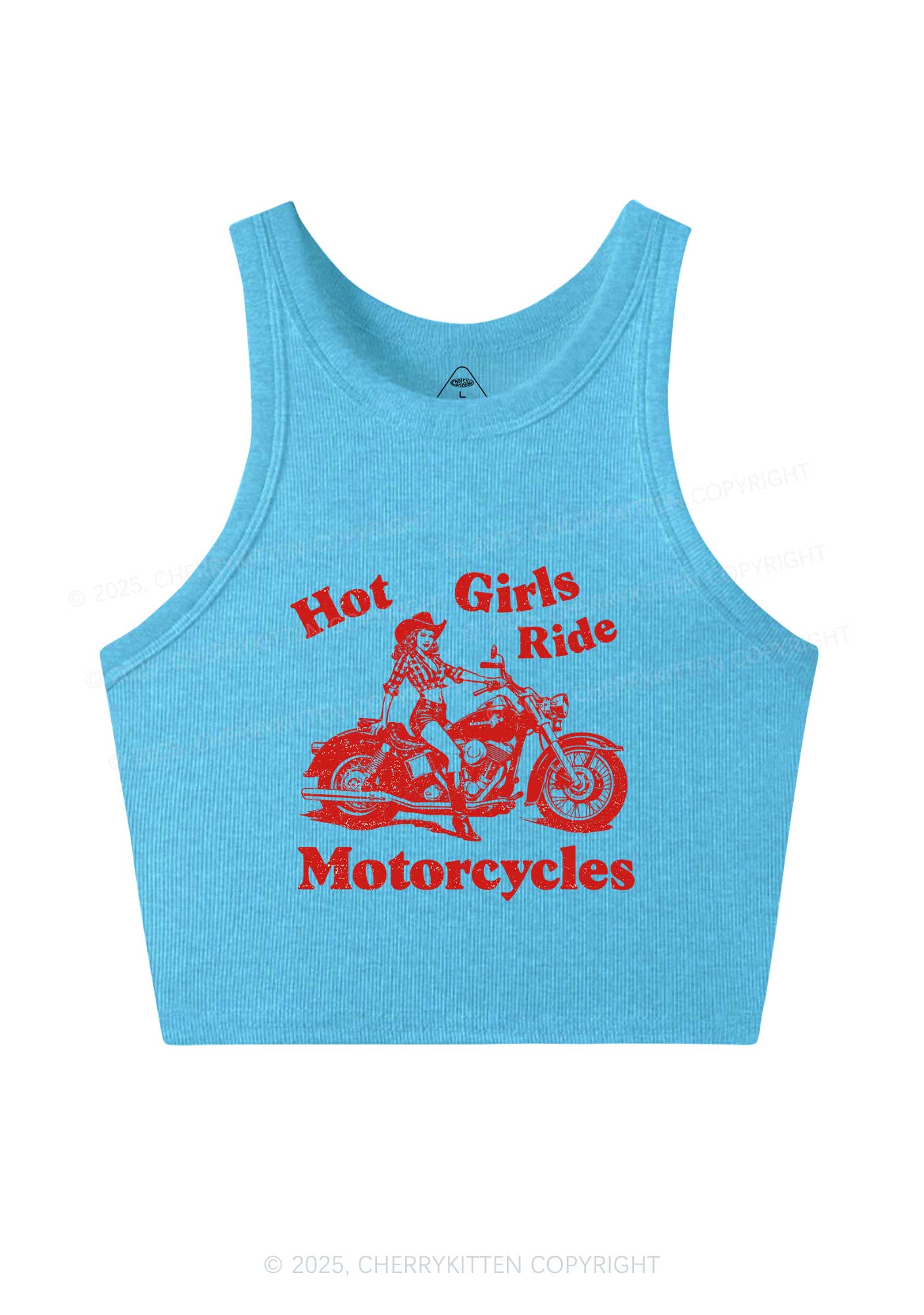 Hot Girls Ride Motorcycles Y2K Crop Tank Top Cherrykitten