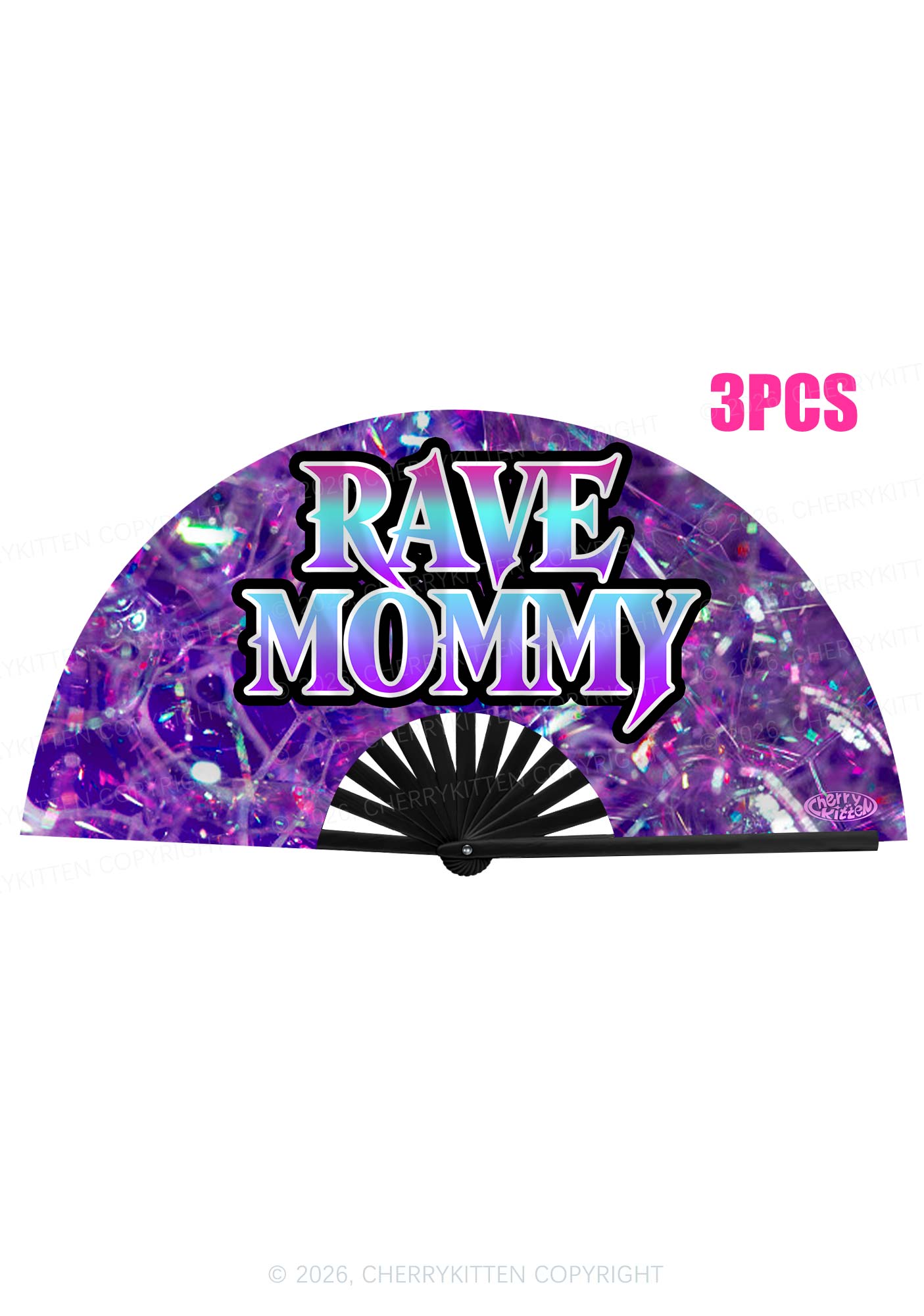 Rave Mommy Y2K Rave Hand Fan Cherrykitten