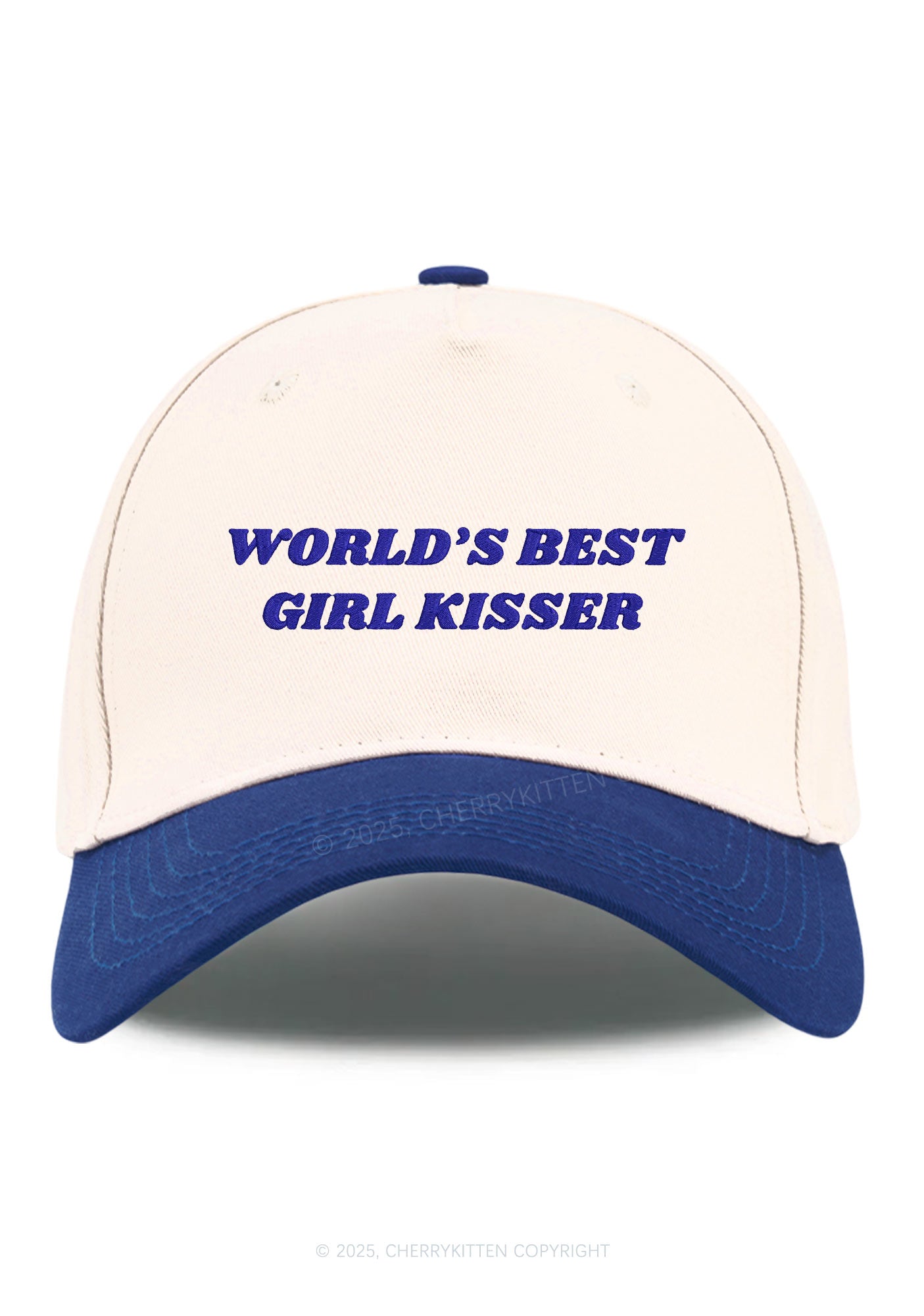 Embroidered Best Girl Kisser Pride Y2K Color Block Baseball Cap Cherrykitten
