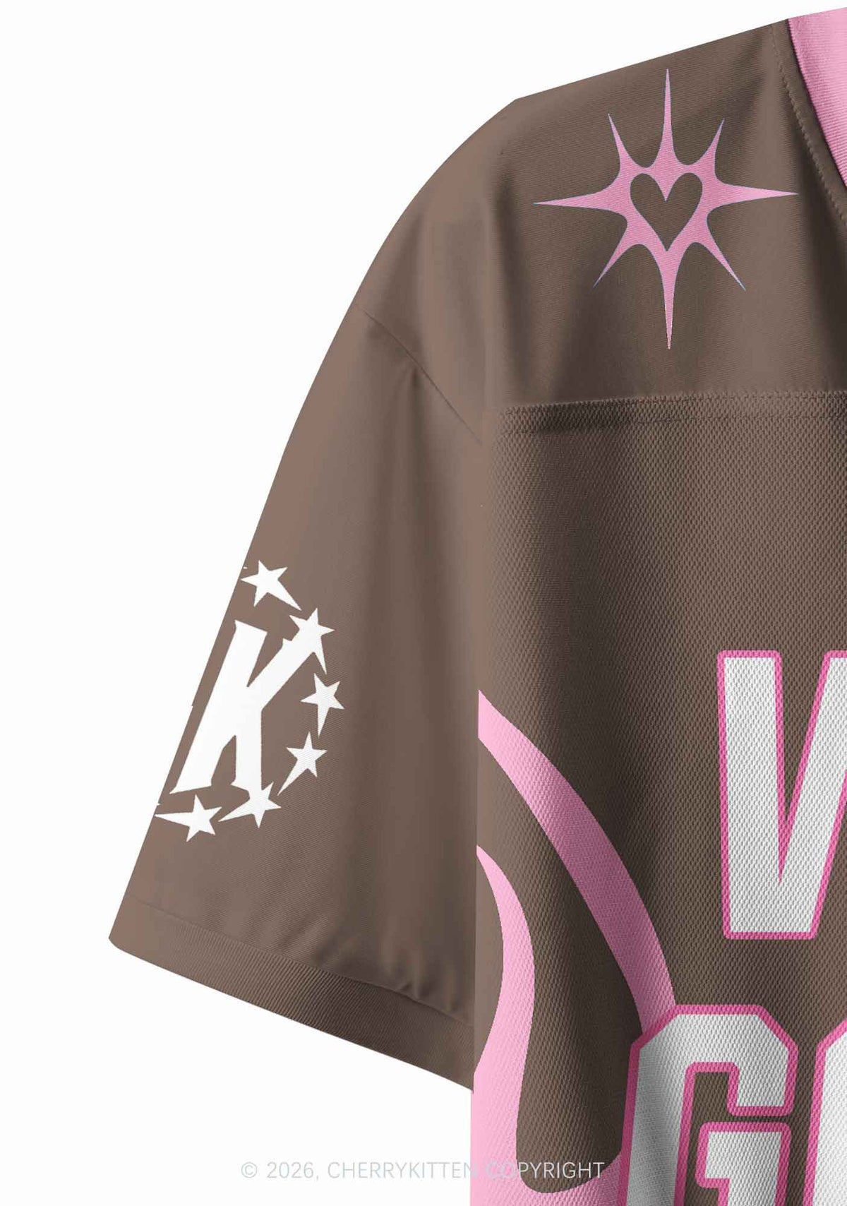 Brown Whos A Good Boy Y2K Crop Sport Jersey Shirts Cherrykitten