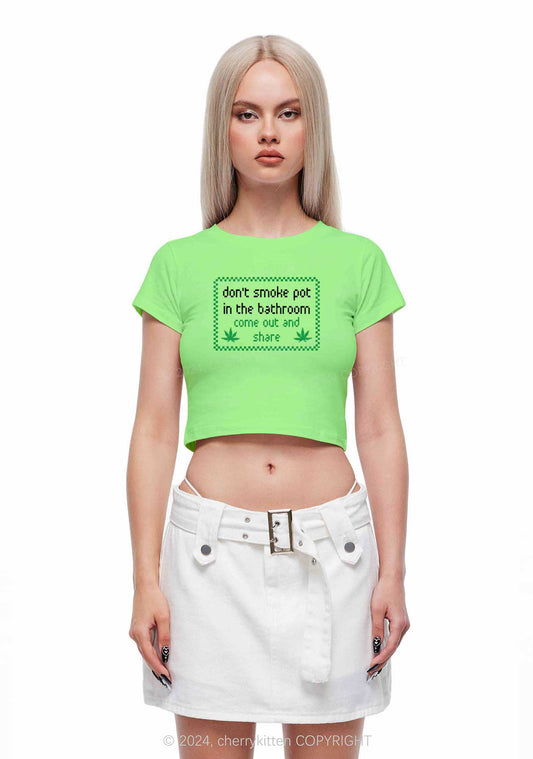 Don't Smoke In Bathroom Y2K Baby Tee Cherrykitten