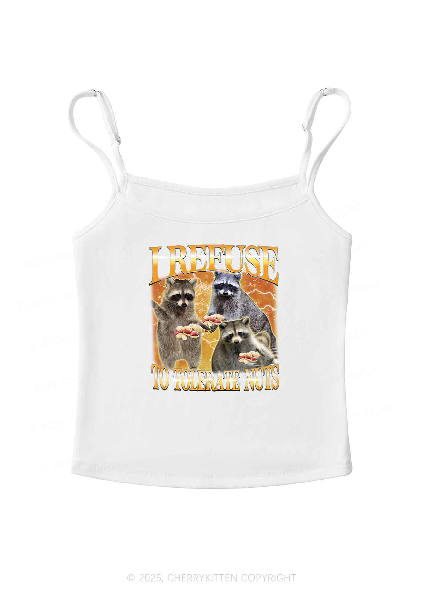 Retro Raccoon Nuts Y2K Spaghetti Strap Cami Cherrykitten