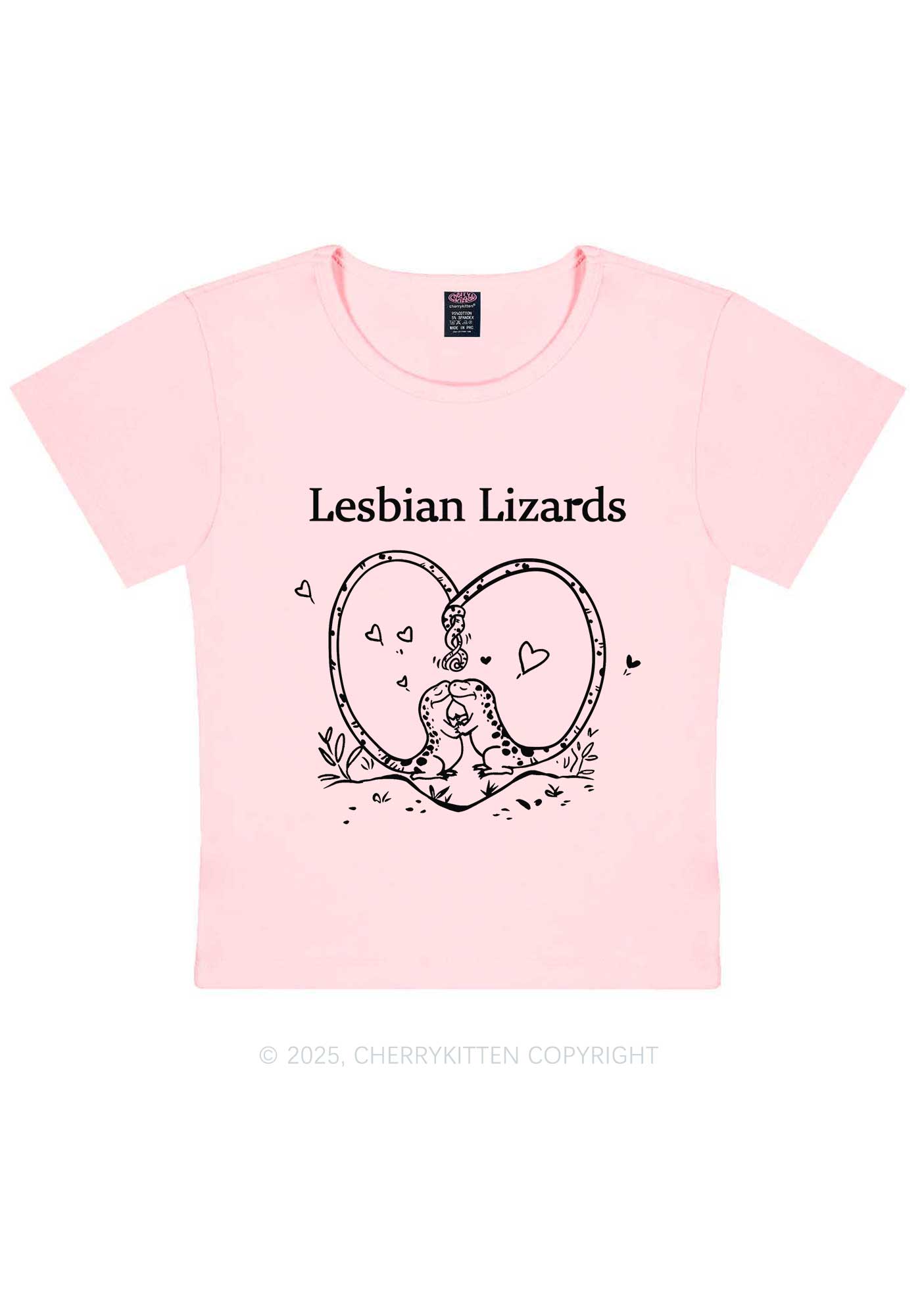 Lesbian Lizards Y2K Baby Tee Cherrykitten